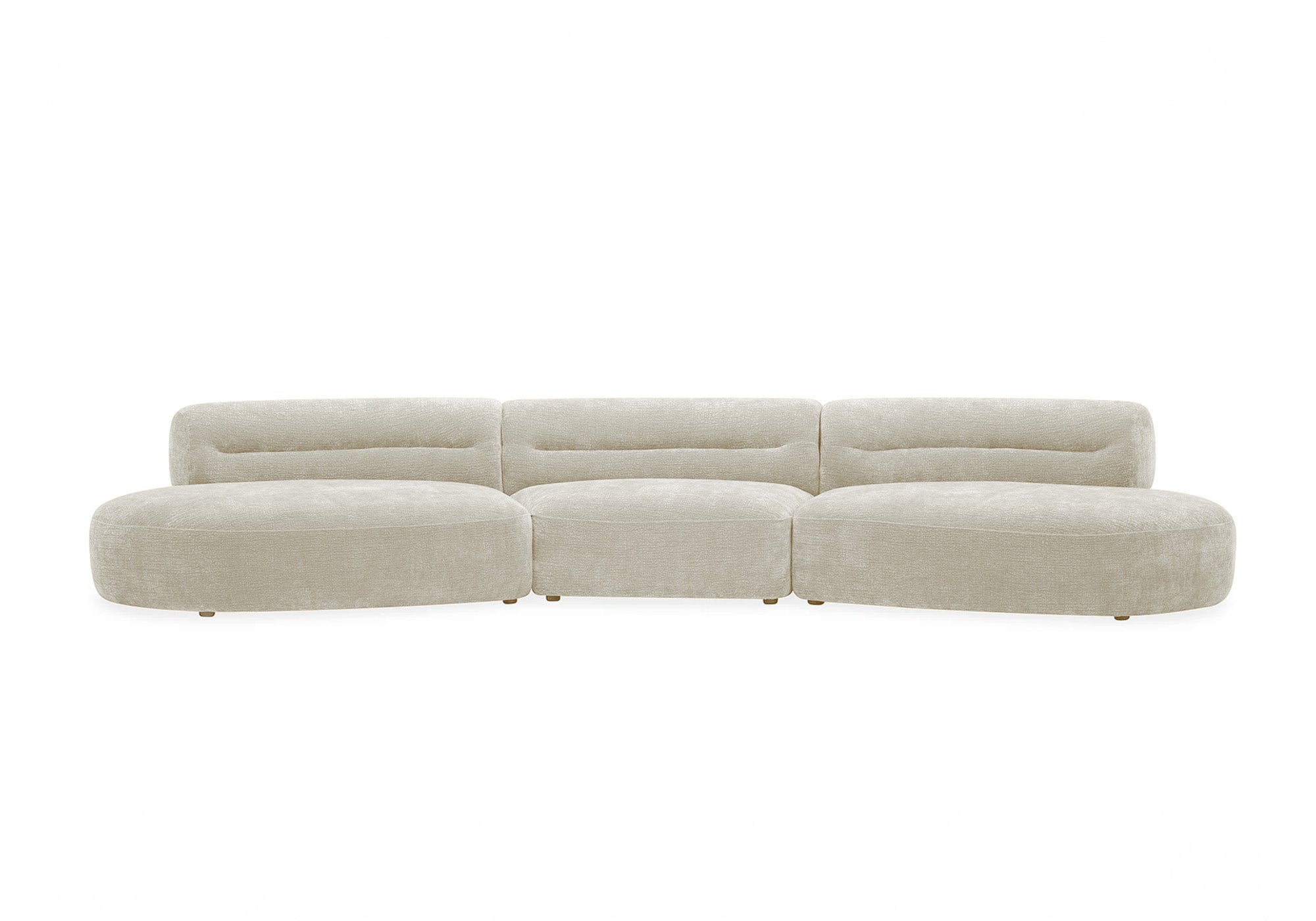 IMENIA 5-Sitzer-Sofa aus gewebtem Samt in Beige
