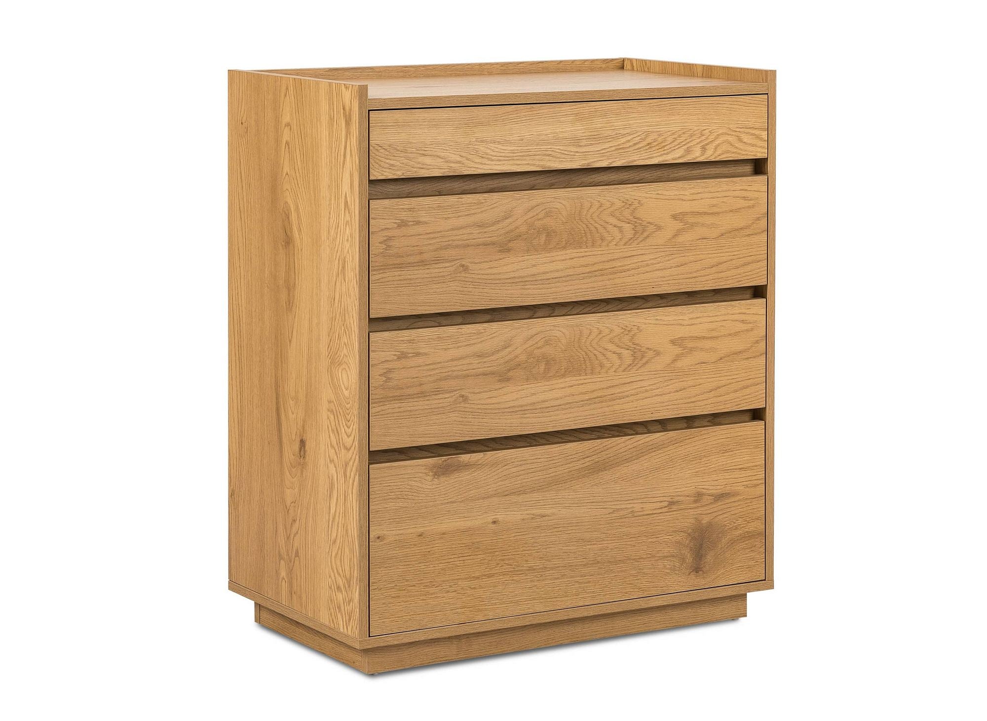 SACHA eichenfarbene Holzkommode mit 4 Schubladen