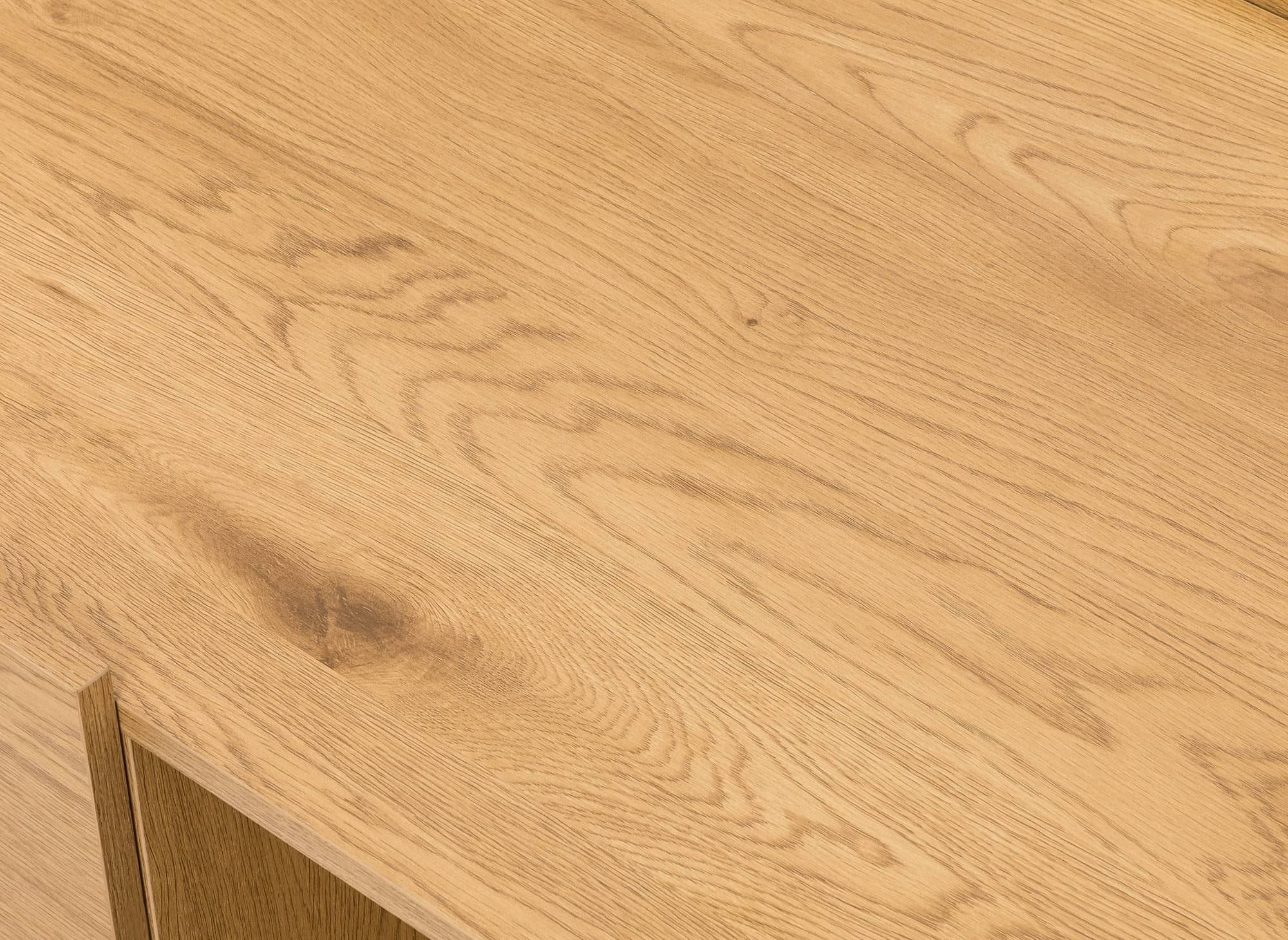 SACHA eichenfarbener Couchtisch aus Holz mit 2 Schubladen