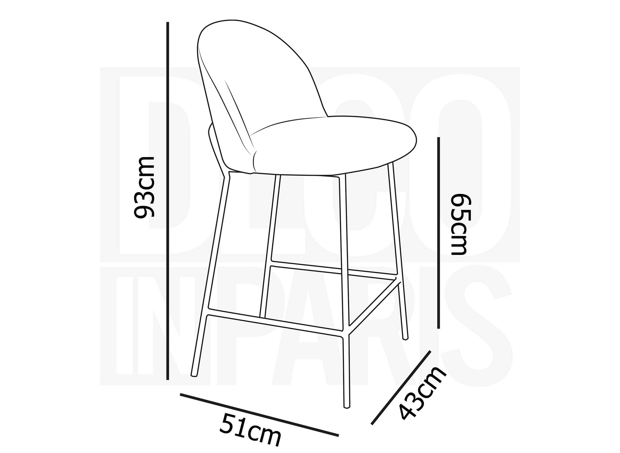 2er-Set Designer-Barhocker aus grauem Samt ARABEL
