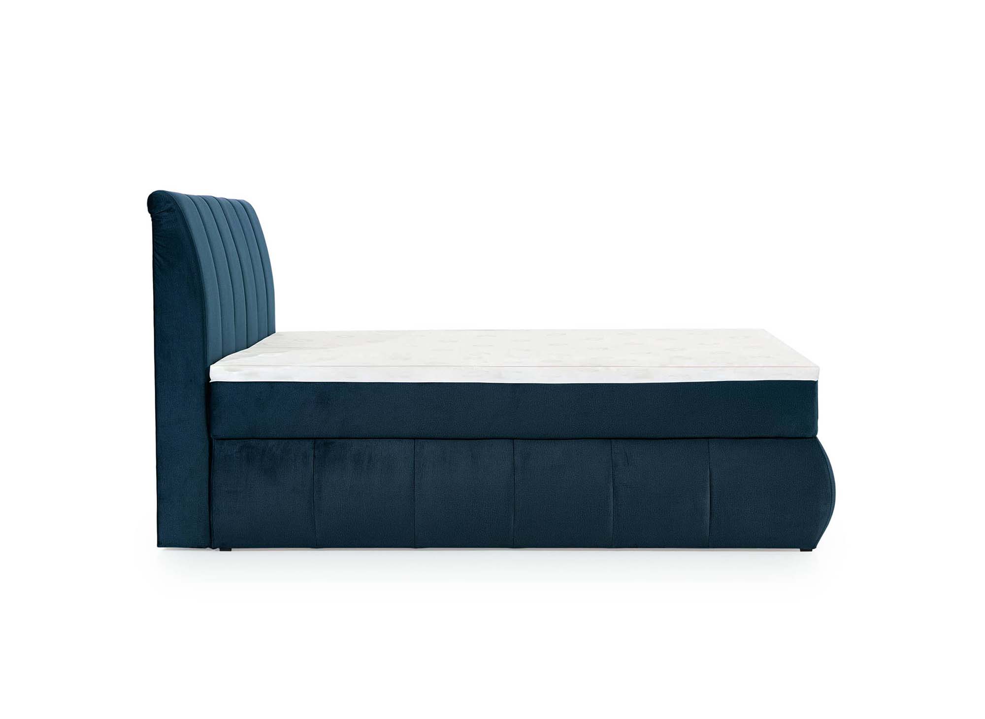 Boxspringbett 180x200 mit Stauraum in dunkelblauem Samt - VALERIA