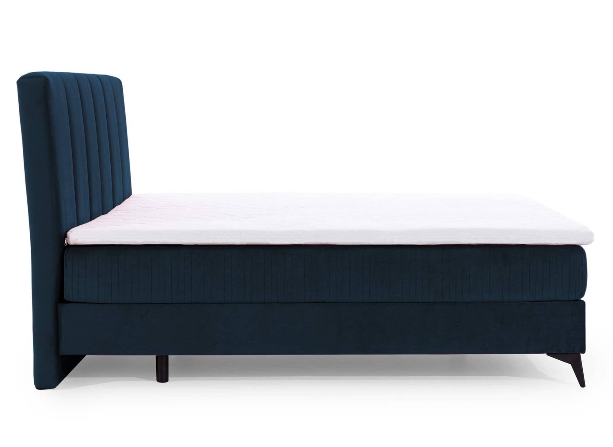 ADELE 160x200 Boxspringbett mit Stauraum in dunkelblauem Samt