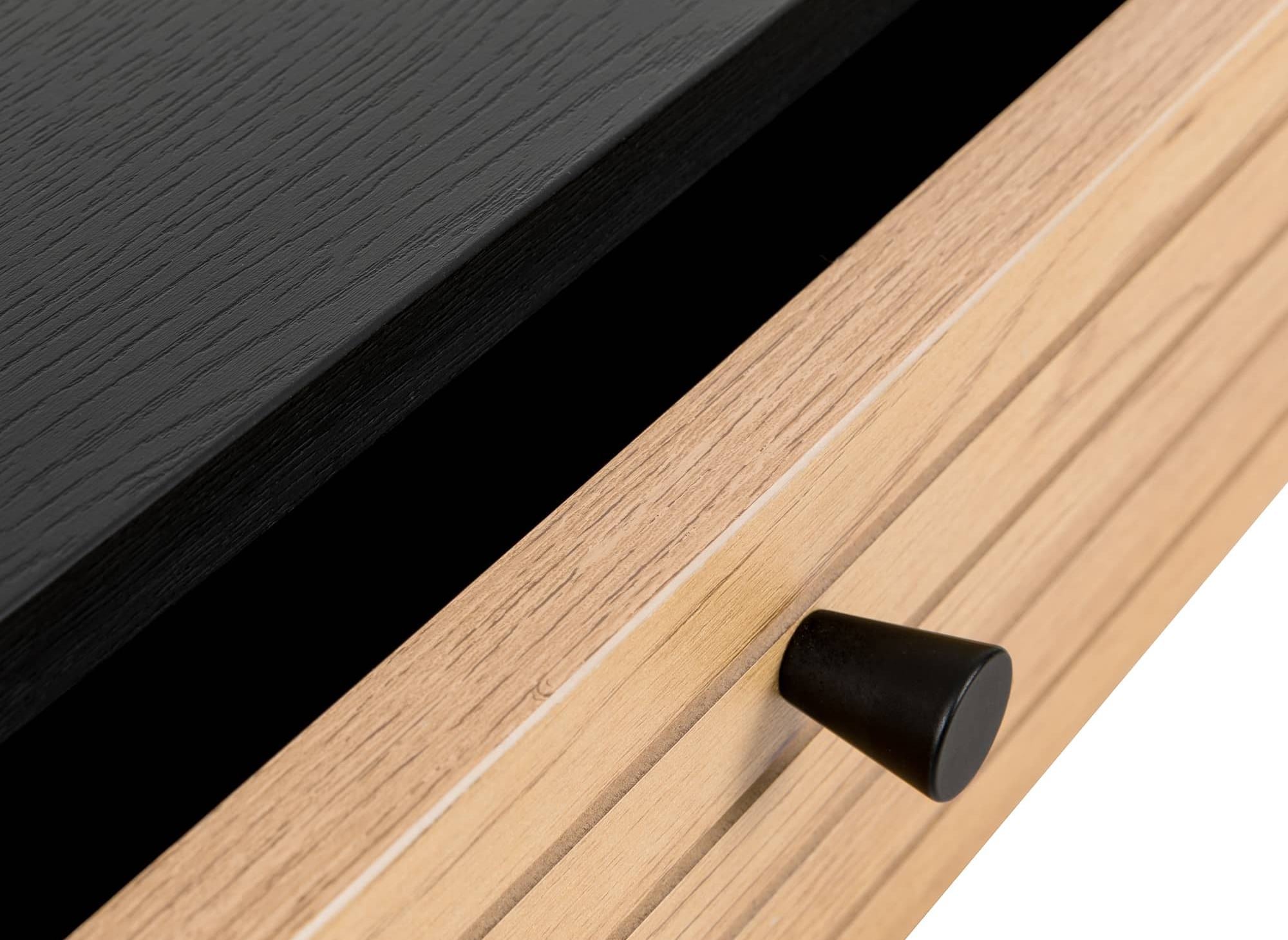 DARYL Schreibtisch mit 2 Schubladen aus Holz und schwarzem Metall