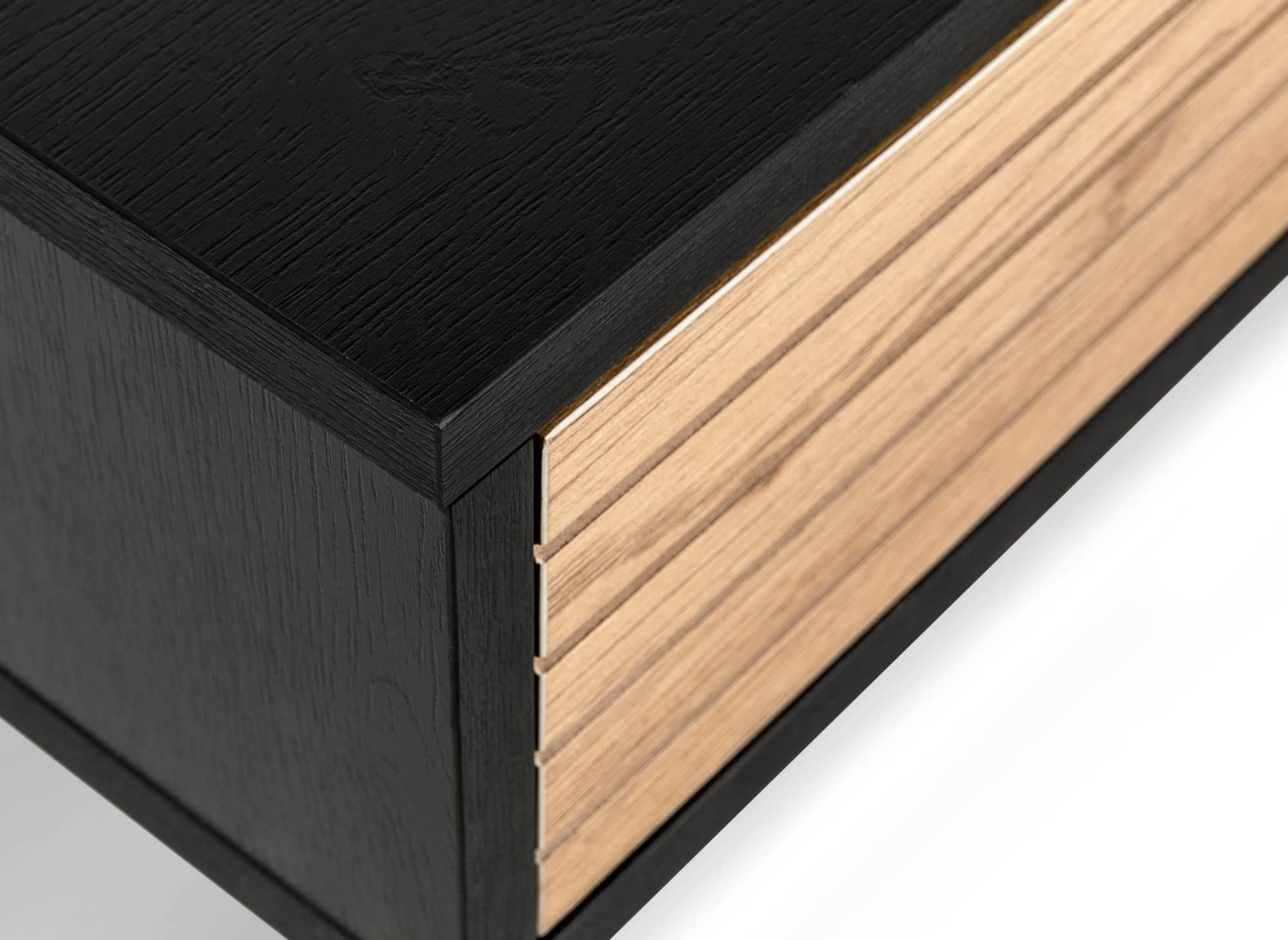 DARYL Schreibtisch mit 2 Schubladen aus Holz und schwarzem Metall