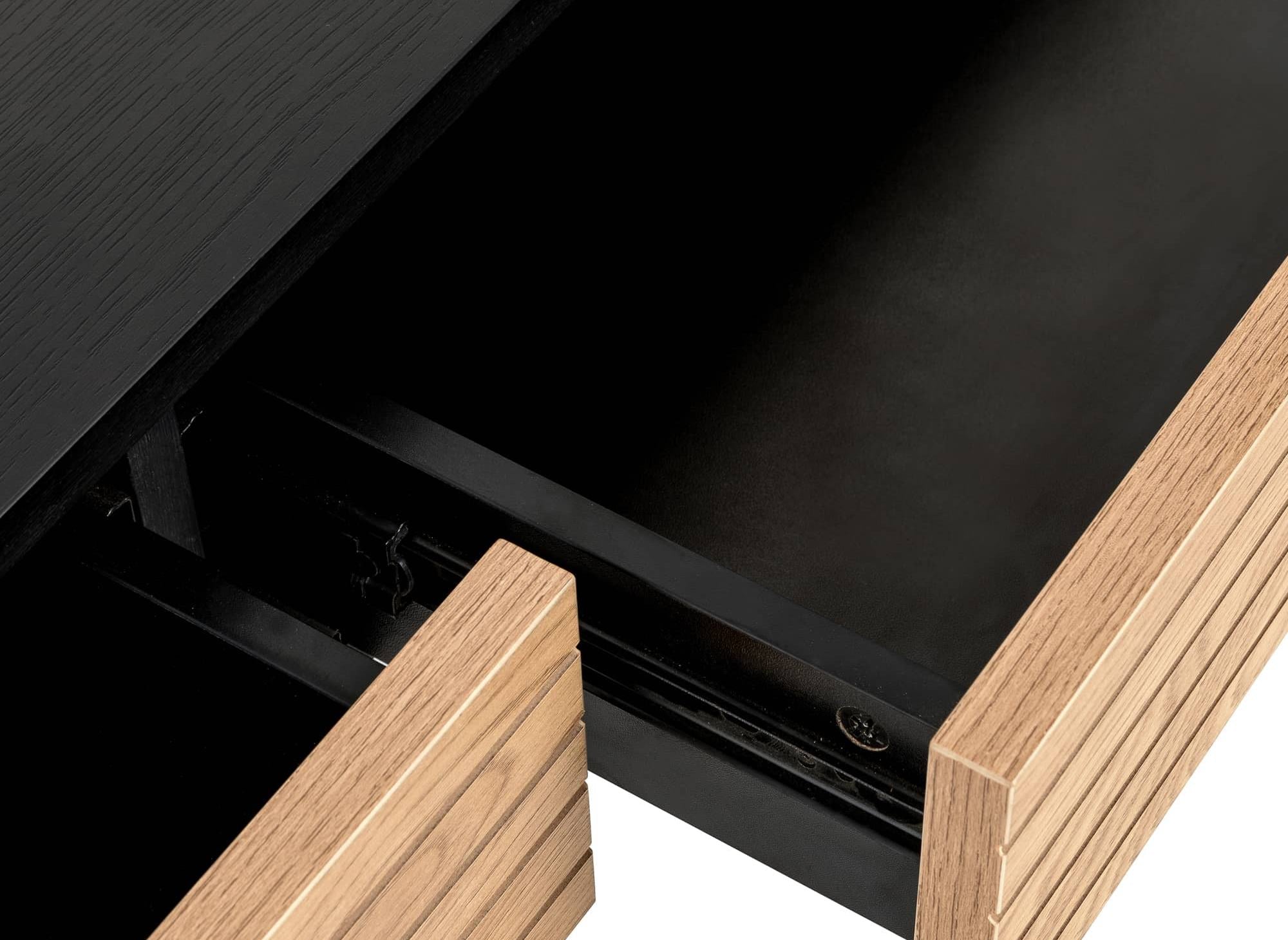 DARYL Schreibtisch mit 2 Schubladen aus Holz und schwarzem Metall