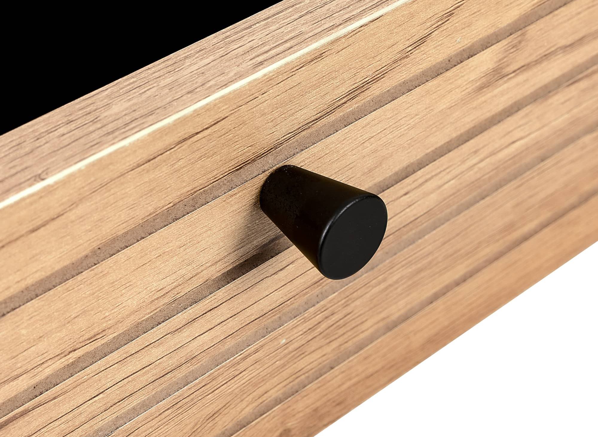 DARYL Schreibtisch mit 2 Schubladen aus Holz und schwarzem Metall