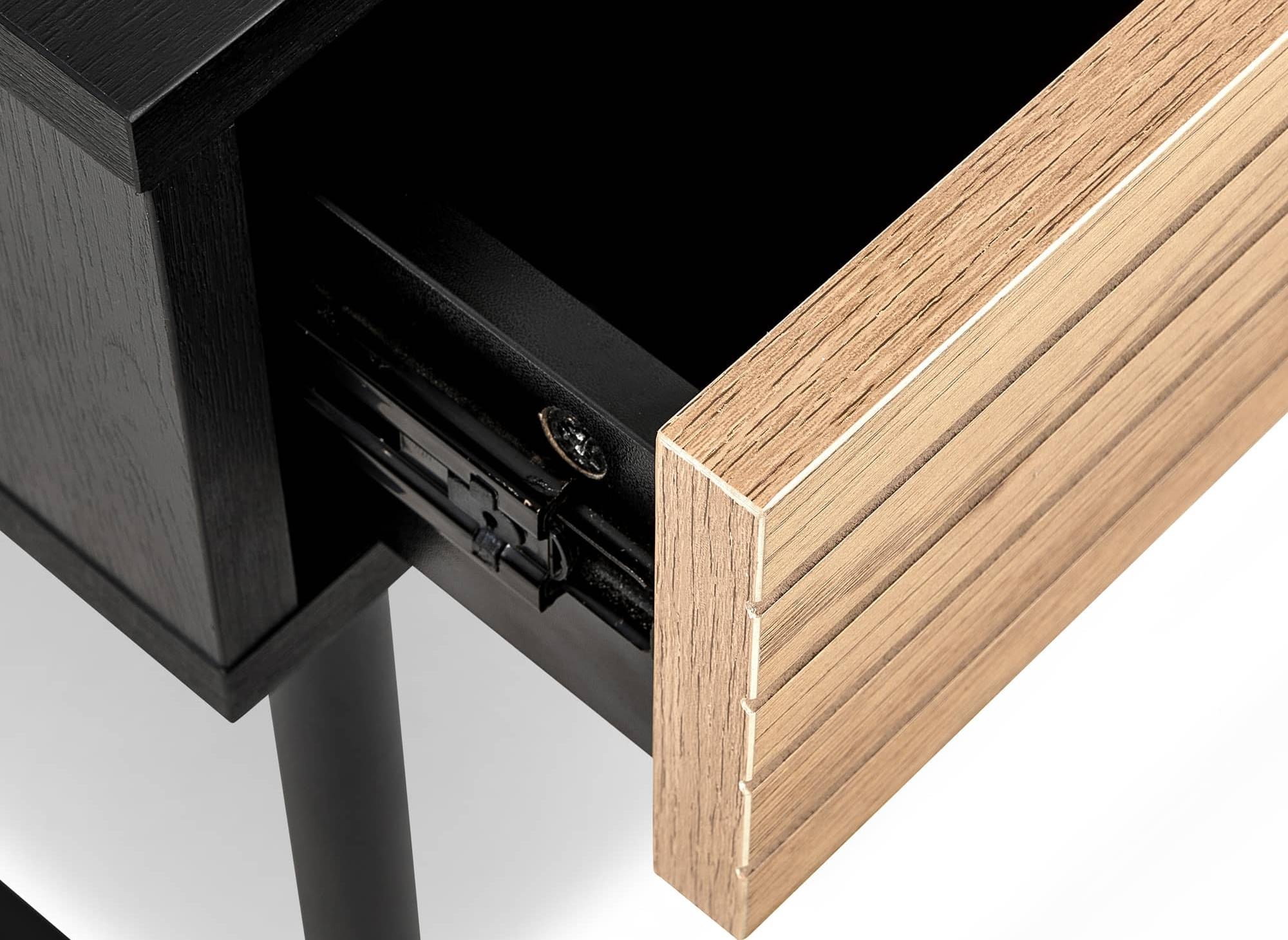 DARYL Schreibtisch mit 2 Schubladen aus Holz und schwarzem Metall