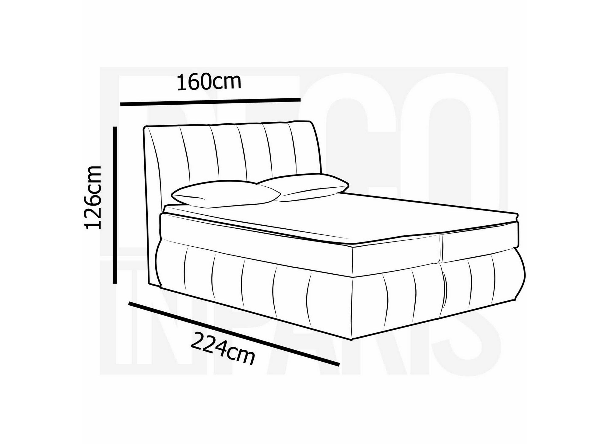 Boxspringbett 160x200 mit Stauraum in grauem Stoff - VALERIA