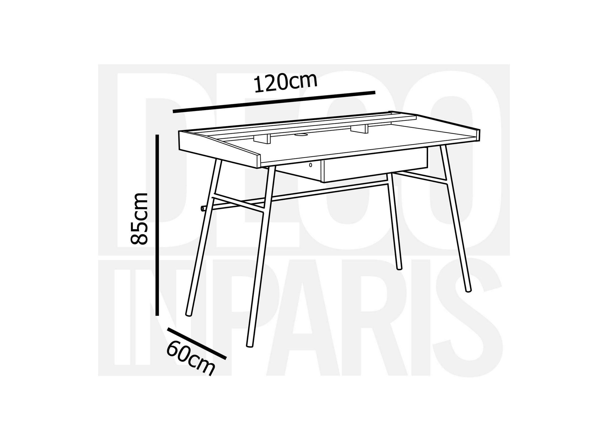 GASPARD Industrie-Schreibtisch mit 1 Schublade und 1 Regal aus Holz und Metall