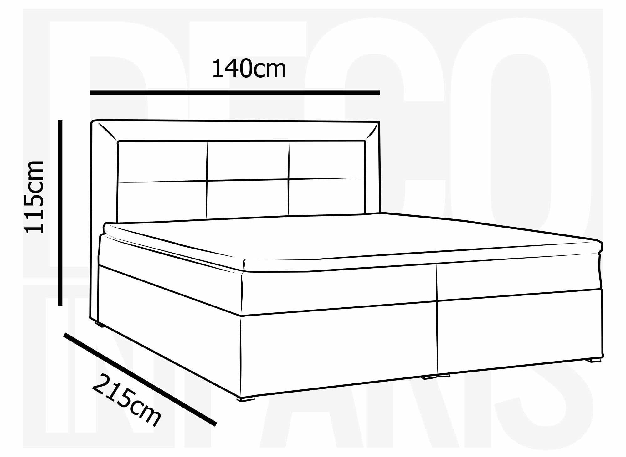 DAKOTA beige Samt Boxspringbett 140x200 mit Bettkasten