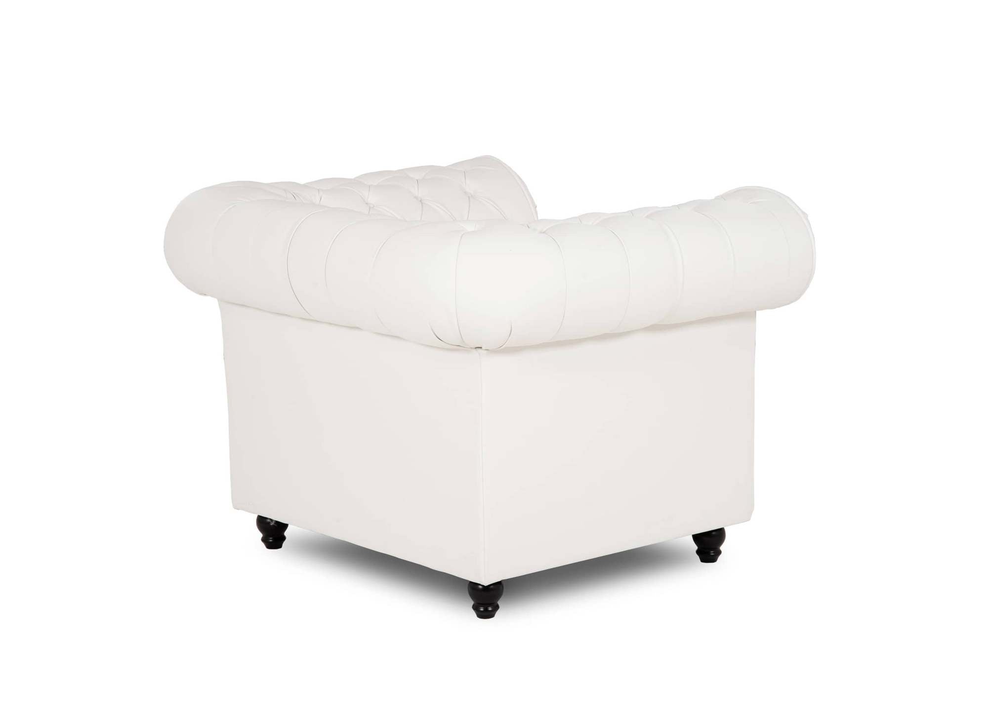 Weißer Chesterfield-Sessel aus Kunstleder – WILSTON