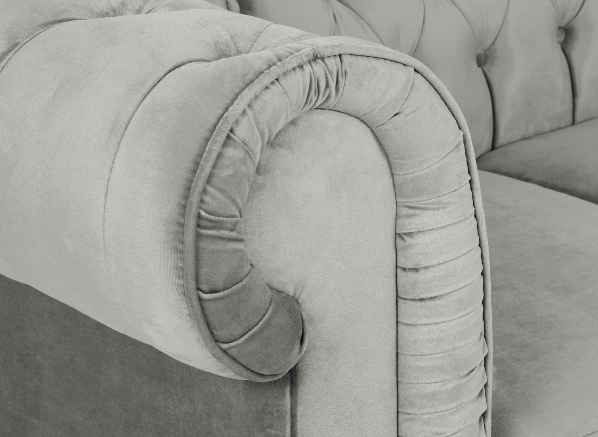 Chesterfield-Sessel aus grauem Samt - WILSTON