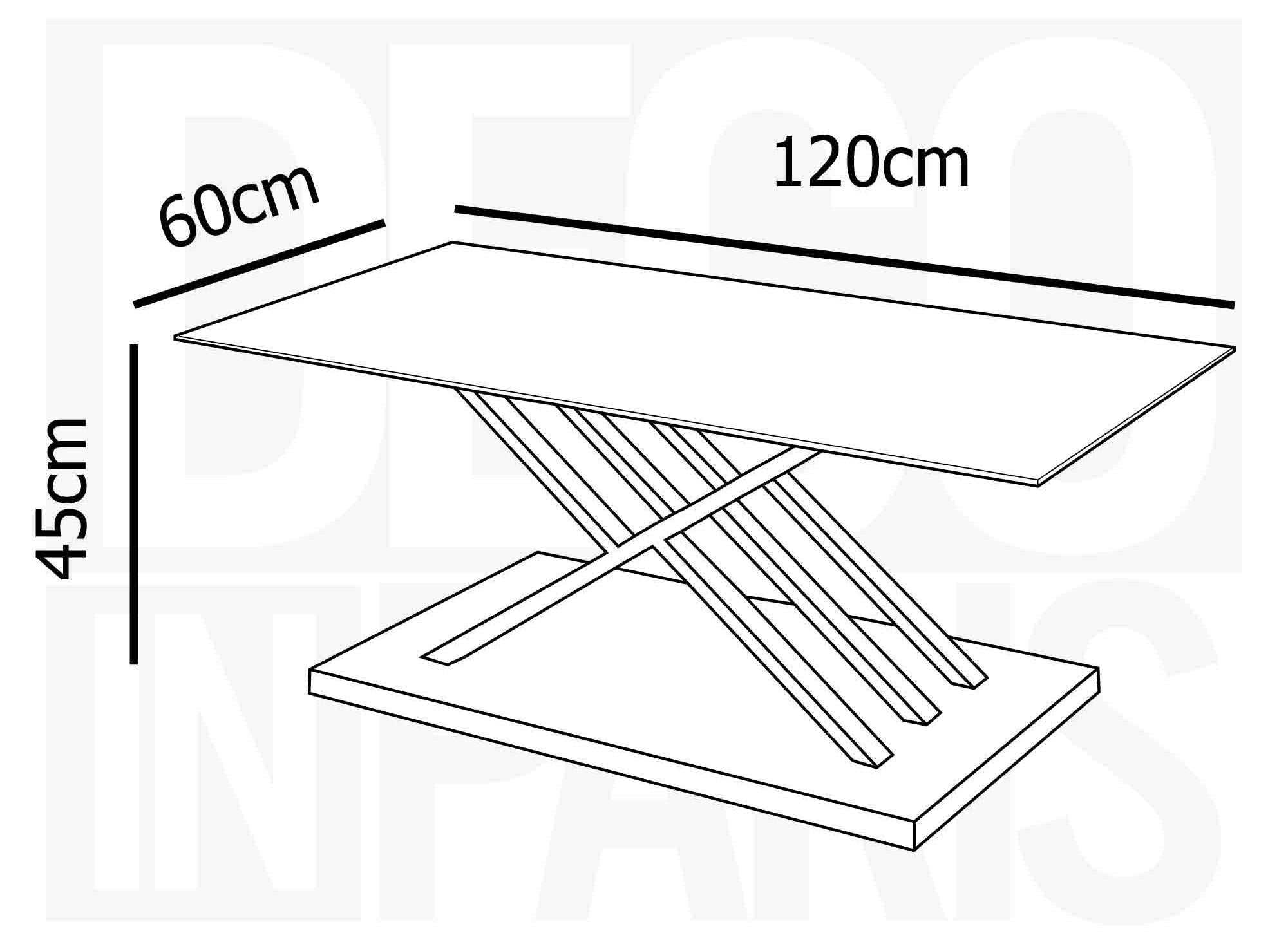 Rechteckiger Designer-Couchtisch NELLA mit silbernen geometrischen Beinen