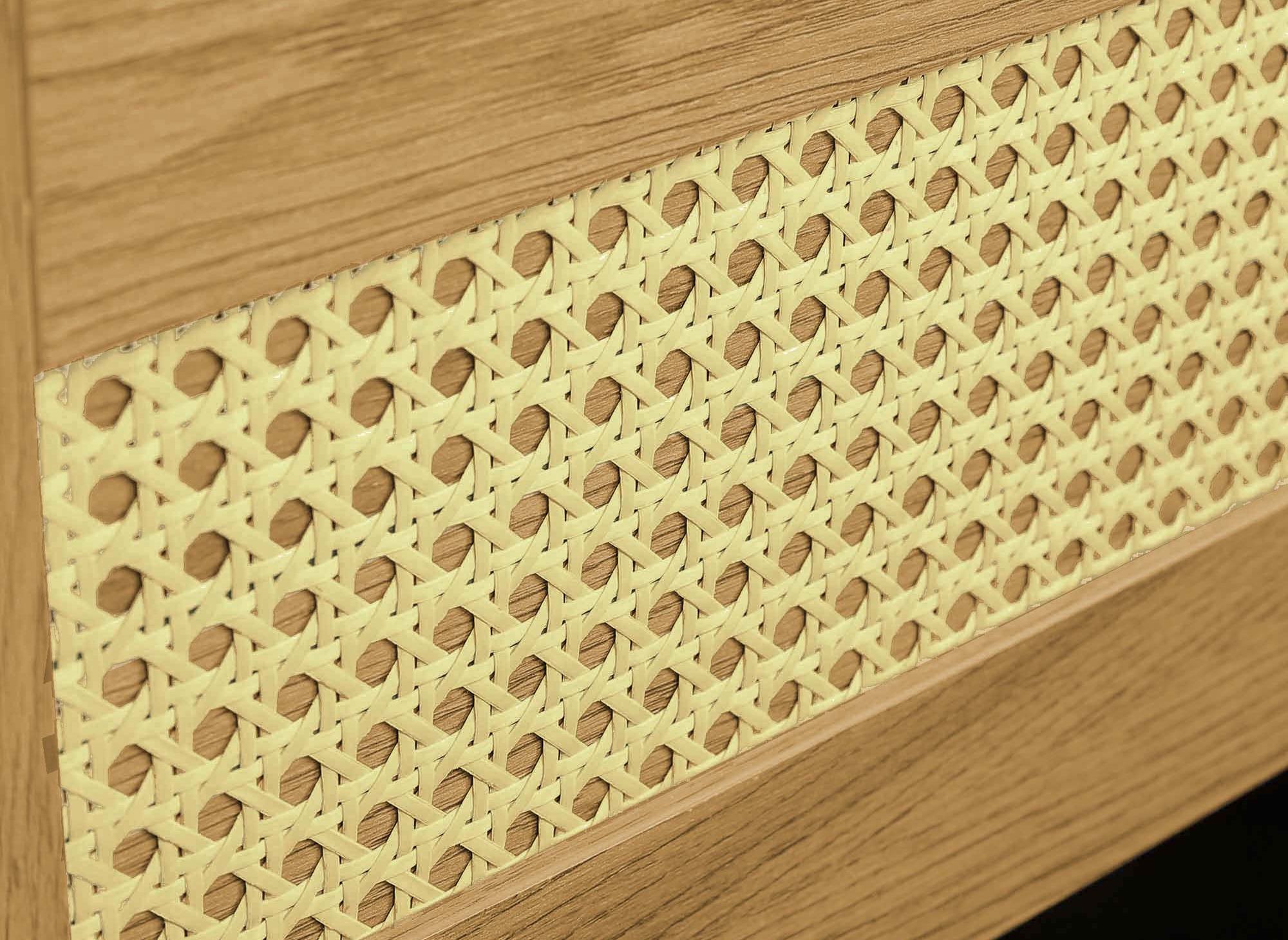 TULLIO Skandinavische Kommode mit 3 Schubladen aus Holz, Metall und Rohr