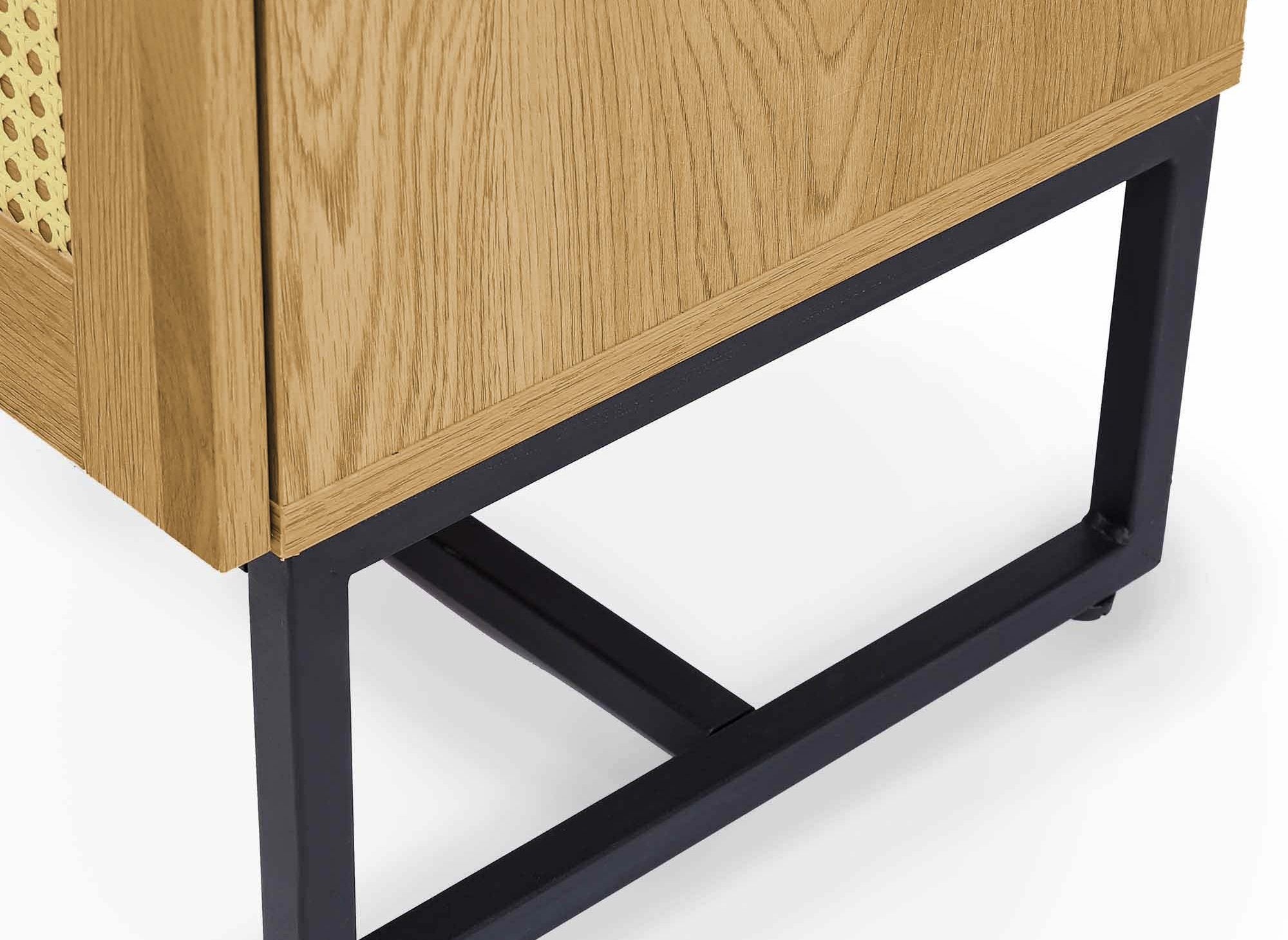 TULLIO Skandinavische Kommode mit 3 Schubladen aus Holz, Metall und Rohr