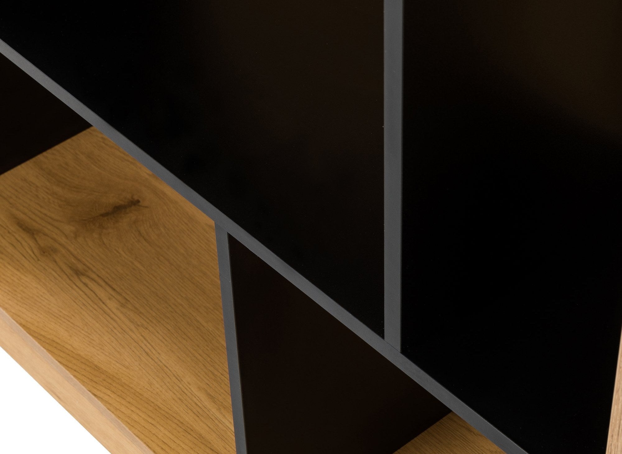 OFELIA Designer-Bücherregal aus Schwarz- und Eichenholz mit 9 Nischen