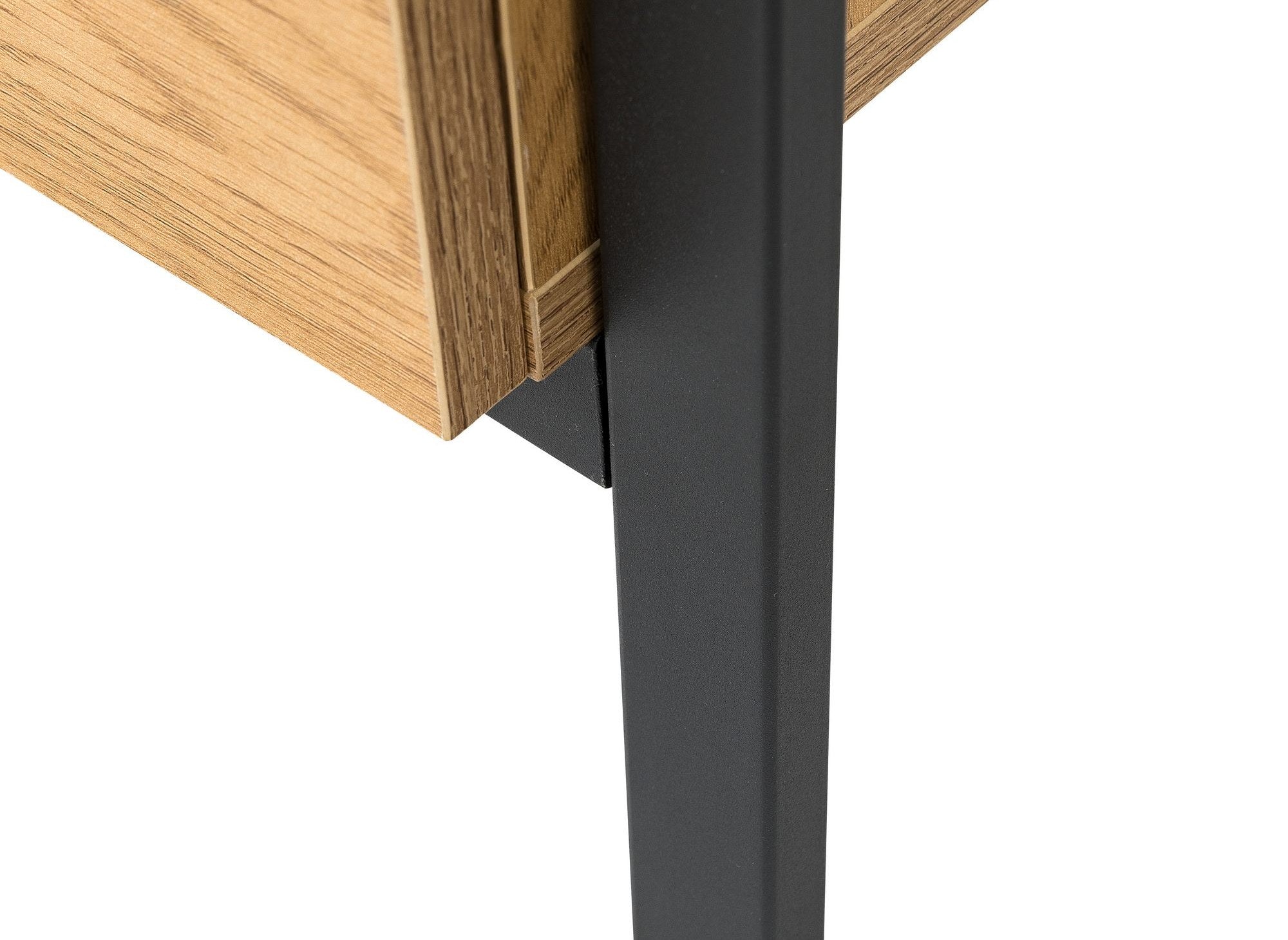 GLENN Eingangsmöbel mit Spiegelschrank und 2 Schubladen aus Holz und Metall