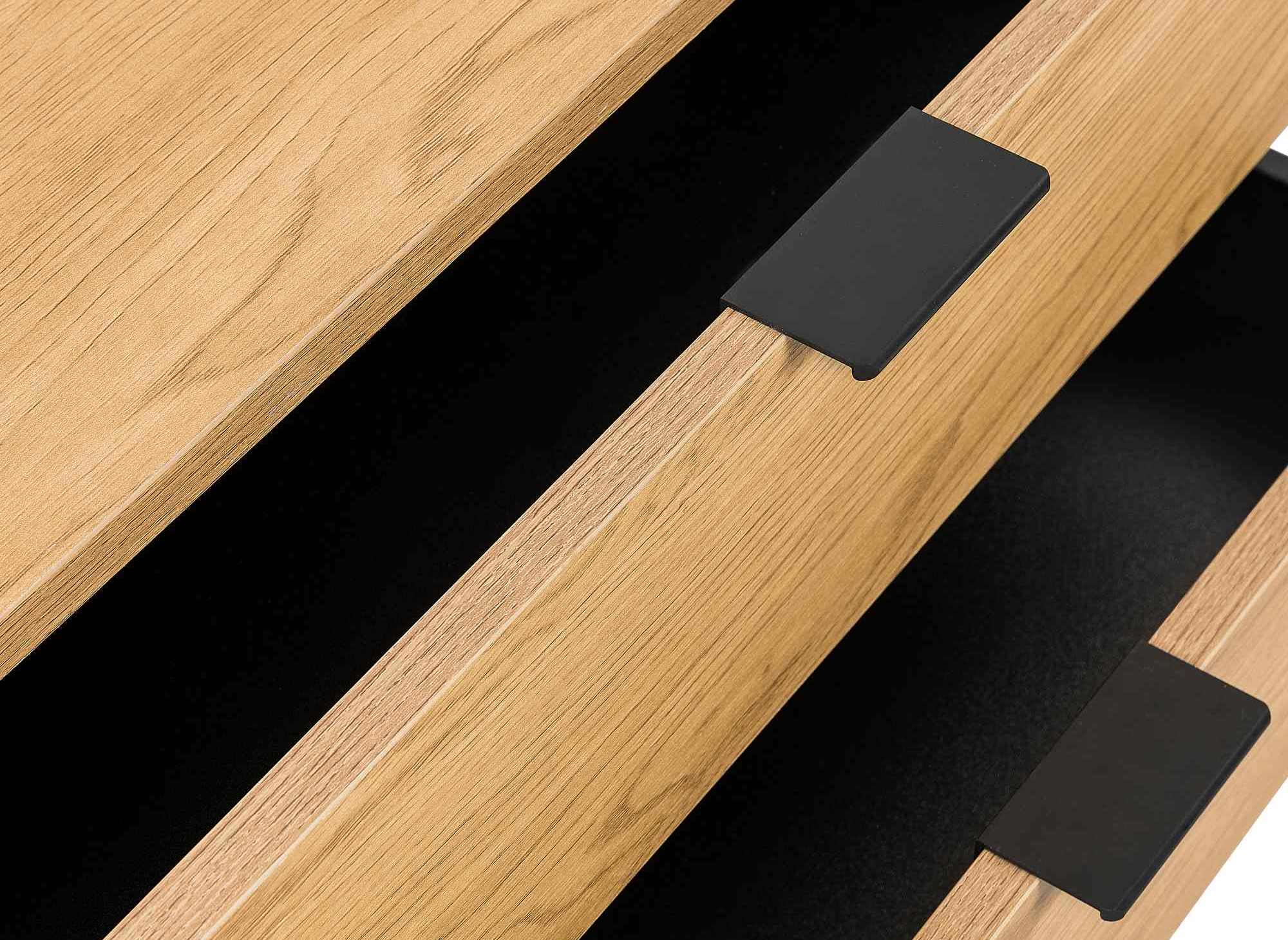 GLENN Eingangsmöbel mit Spiegelschrank und 2 Schubladen aus Holz und Metall