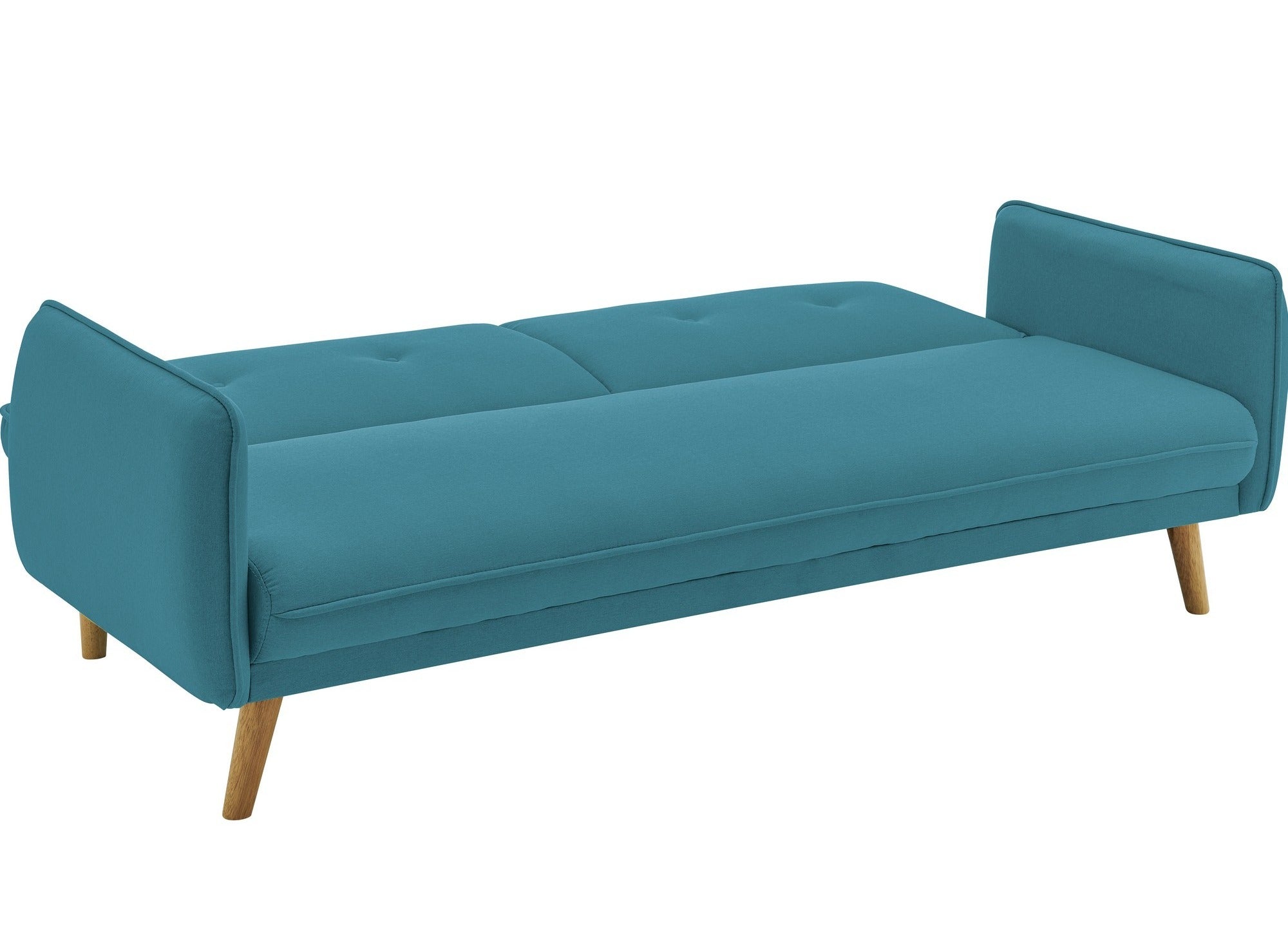 NATAL Schlafsofa aus blauem Stoff mit Holzbeinen