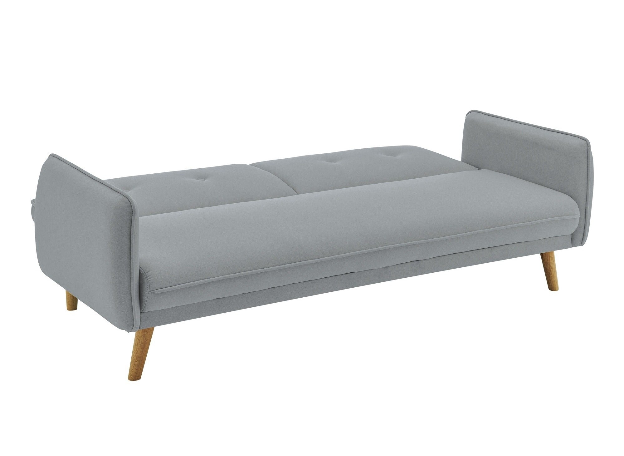 NATAL hellgraues Stoffschlafsofa mit Holzbeinen