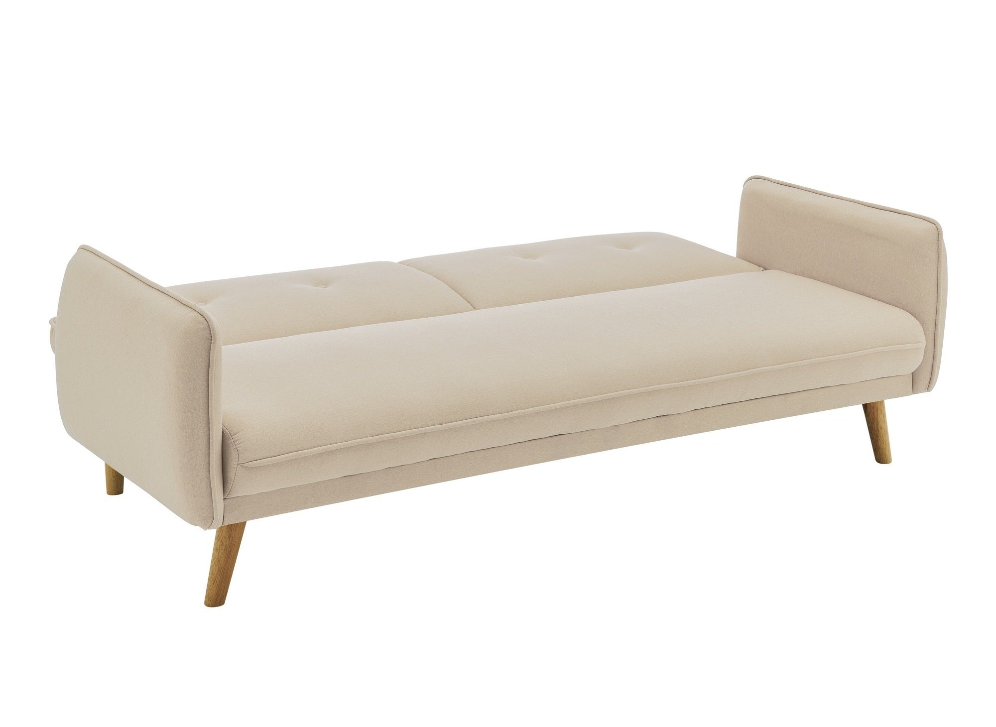 NATAL beiges Stoffschlafsofa mit Holzbeinen