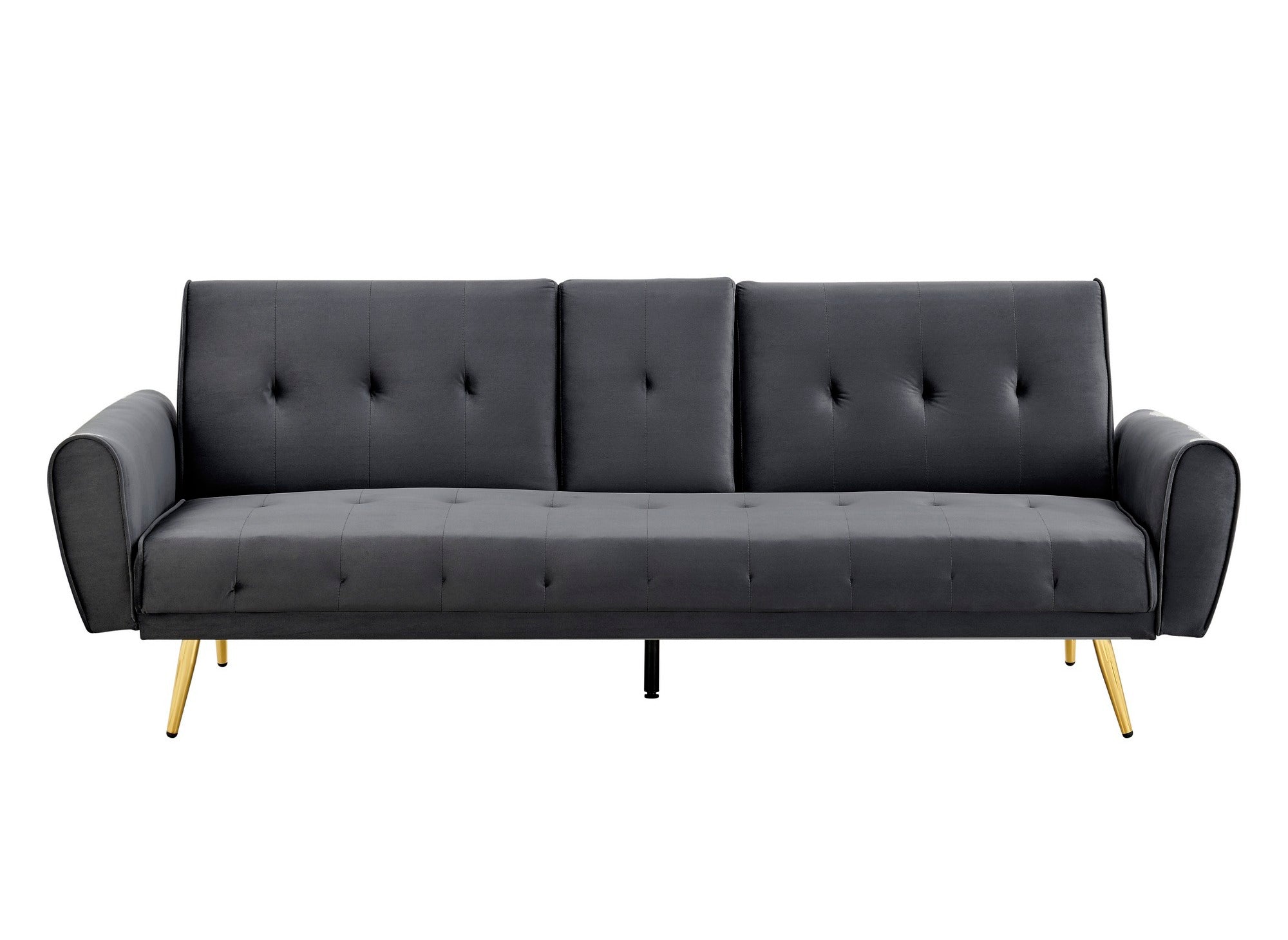 LIMA dunkelgraues Samtschlafsofa mit Getränkehalter