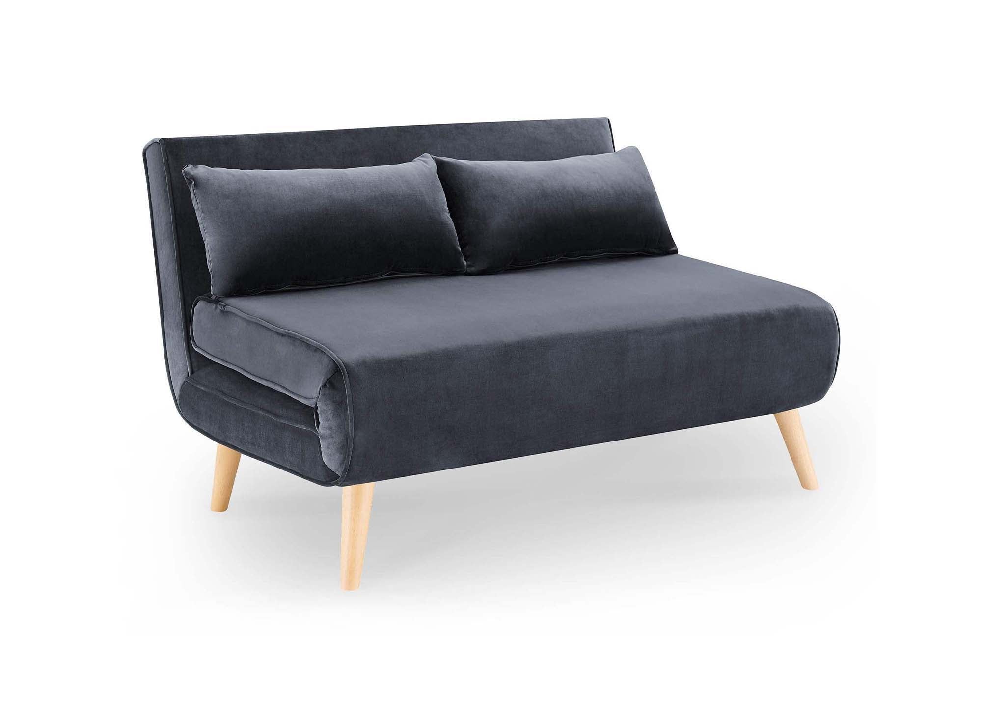 TONKA 2-Sitzer-Schlafsofa aus grauem Samt