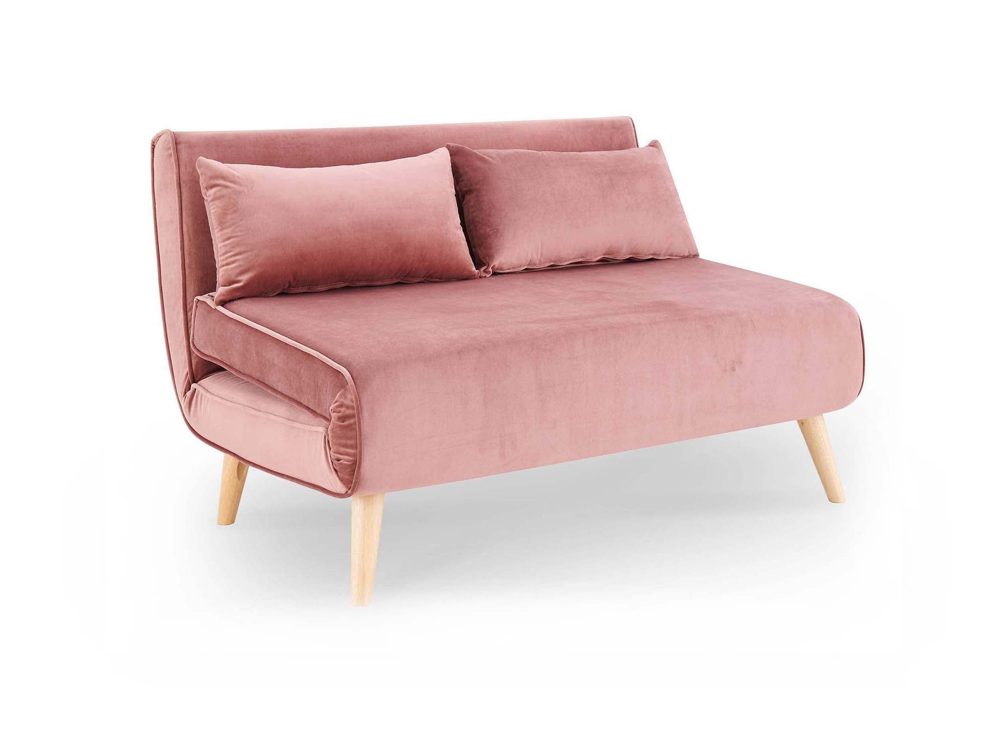 TONKA 2-Sitzer-Sitzbank aus rosa Samt