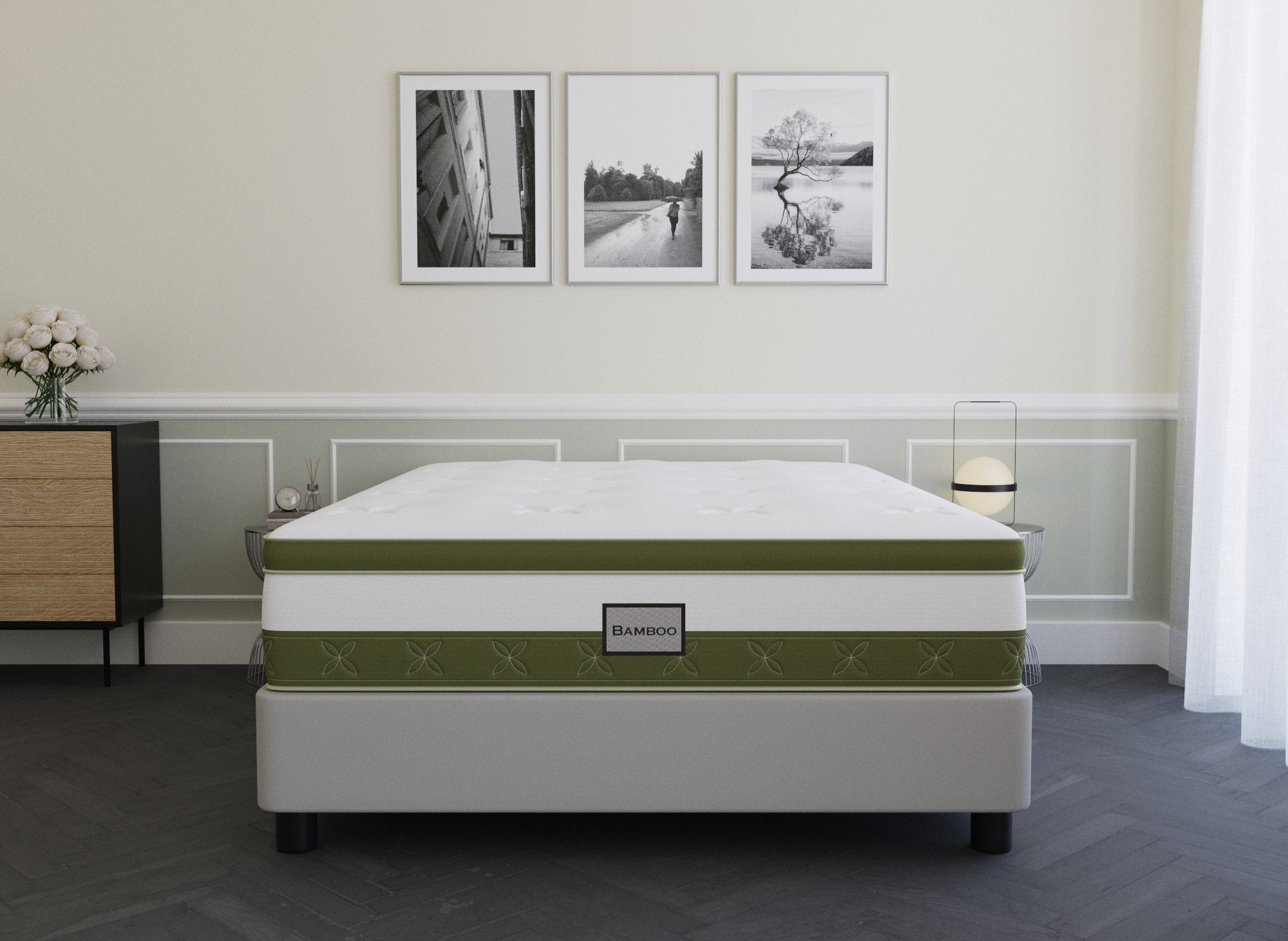 BAMBOO Hybridmatratze 160 x 200 cm Taschenfedern und Memory Foam, 30 cm dick