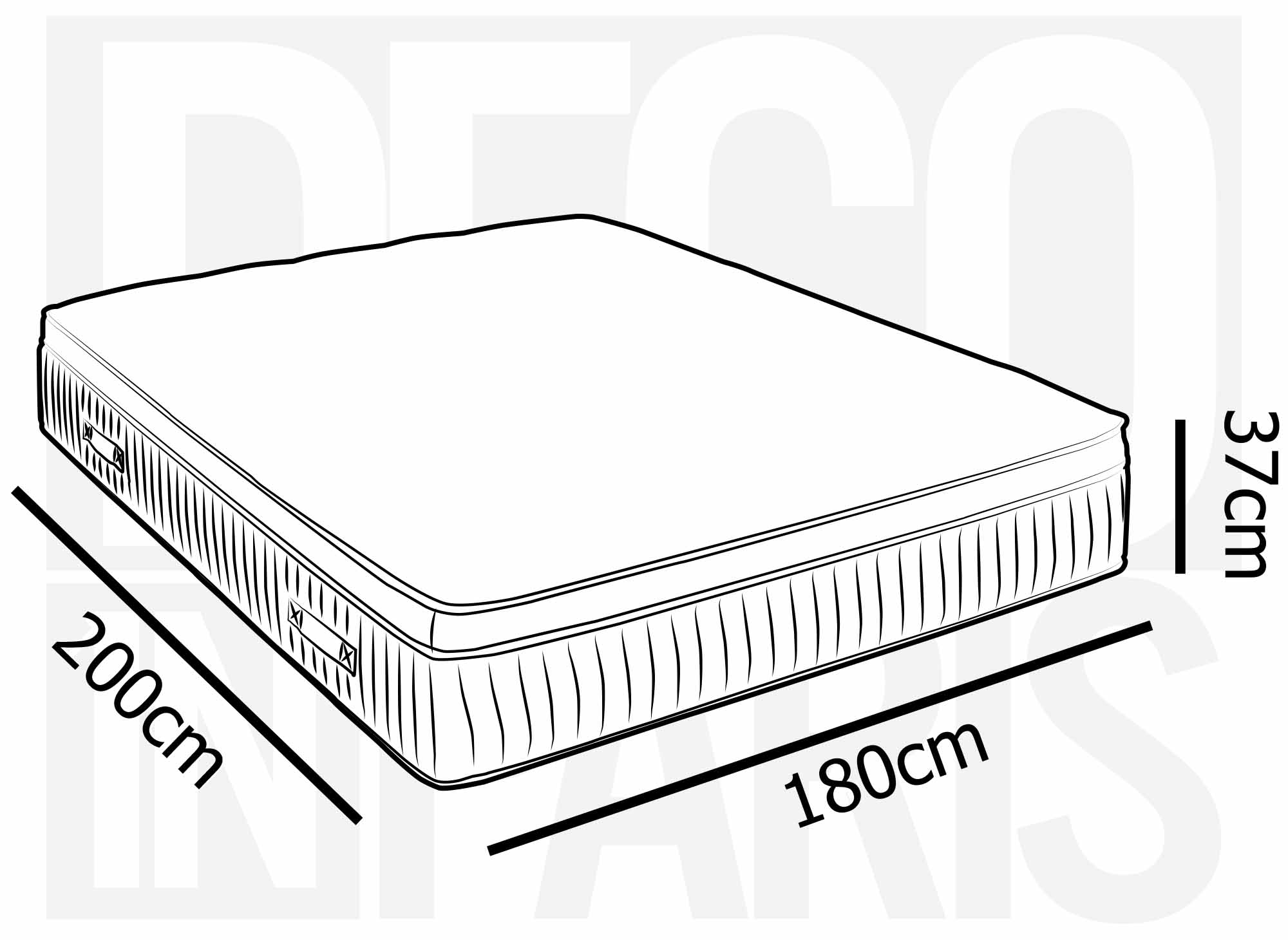 Hybrid-Memoryschaum-Matratze 180 x 200 cm, Dicke 37 cm - KISSEN