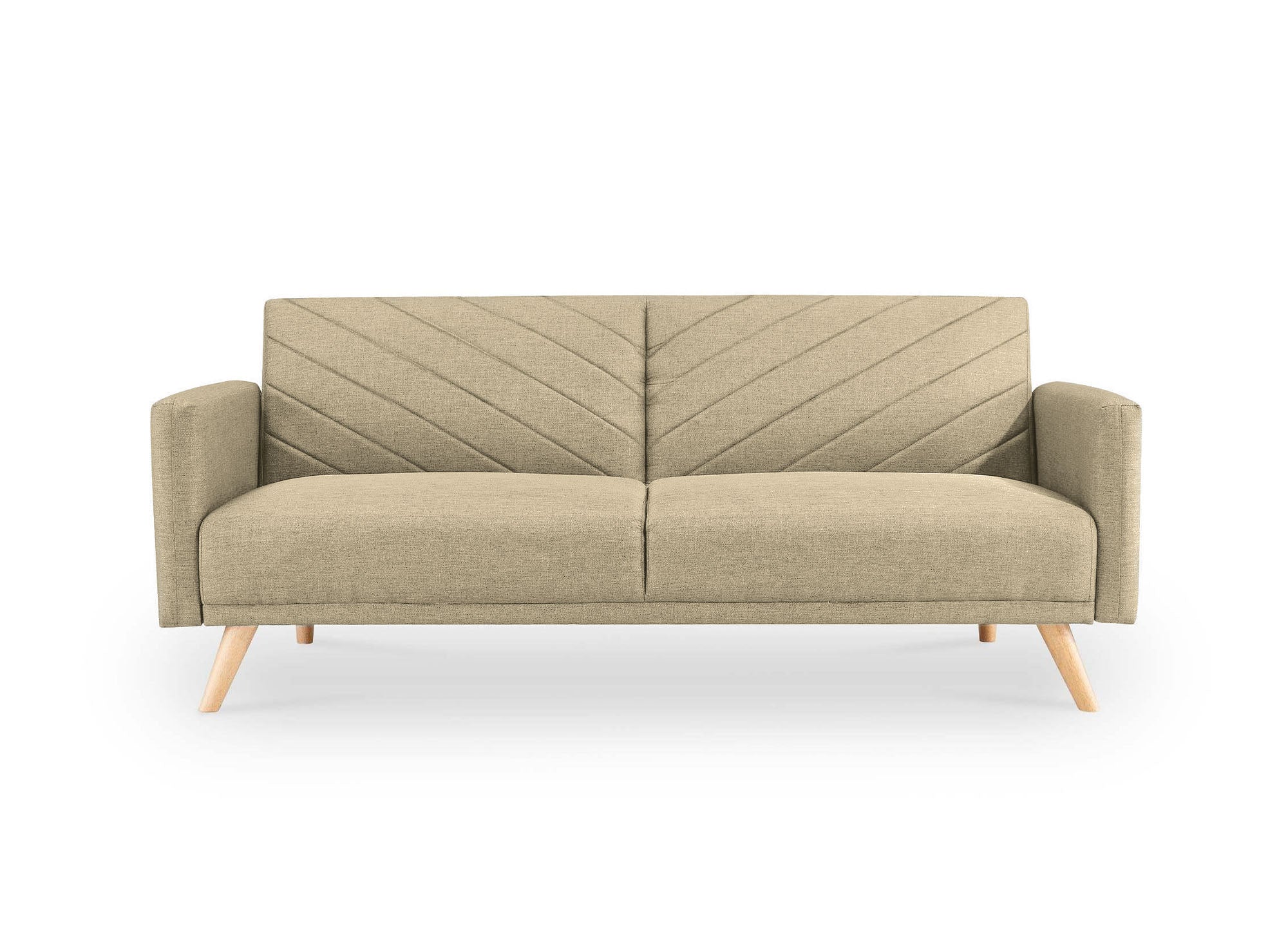 BALDER Skandinavisches 3-Sitzer-Sofa aus beigem Stoff