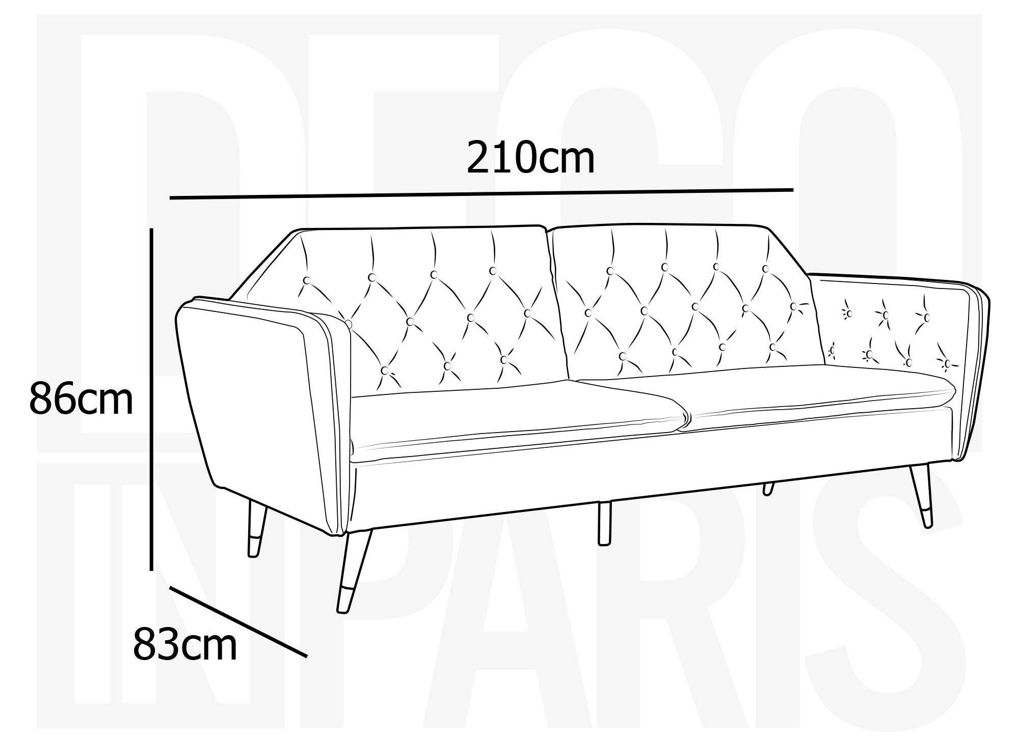 ARIANE 3-Sitzer-Schlafsofa aus beigem Samtstoff