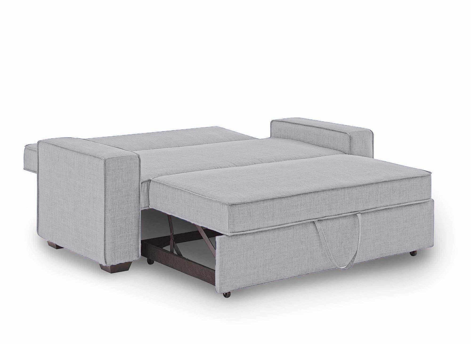 JAMES 3-Sitzer-Schlafsofa aus hellgrauem Stoff