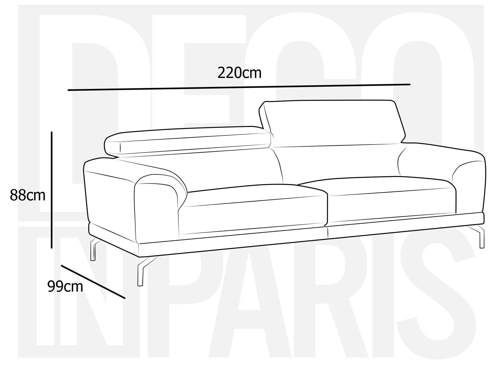 BRITTA modernes beiges 3-Sitzer-Designer-Sofa