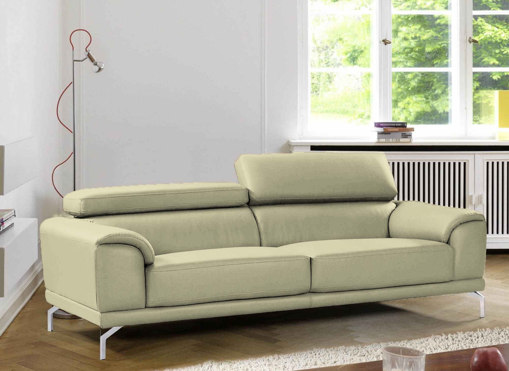 BRITTA modernes beiges 3-Sitzer-Designer-Sofa