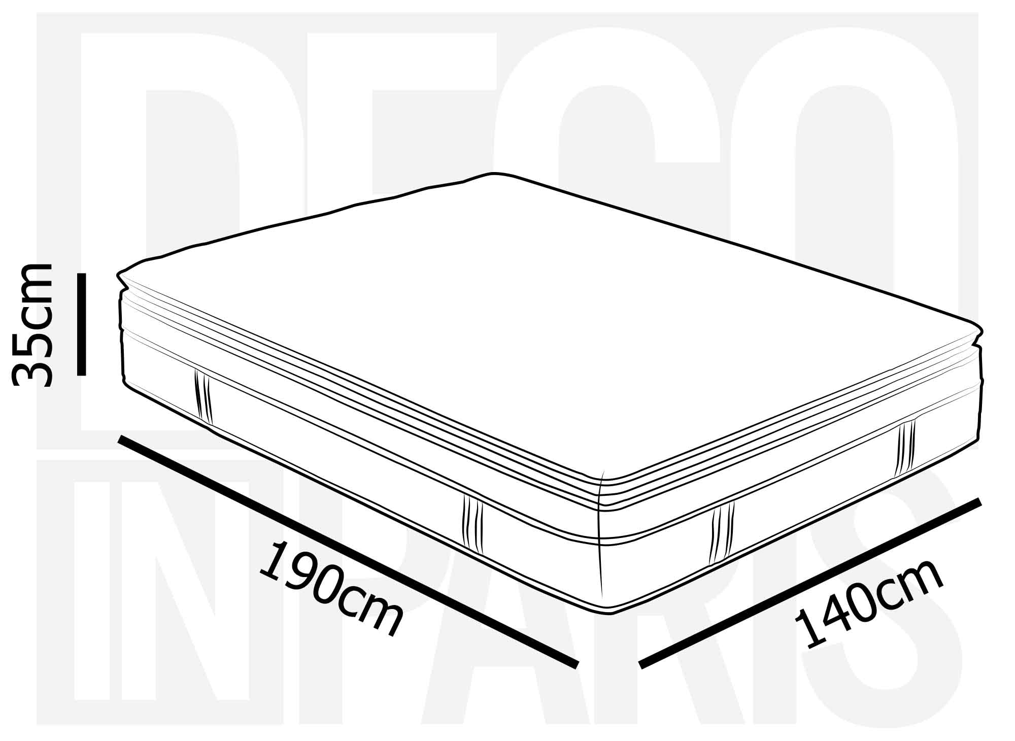 Hybrid-Memoryschaum-Matratze 140 x 190 cm, Dicke 35 cm - CLOUDY