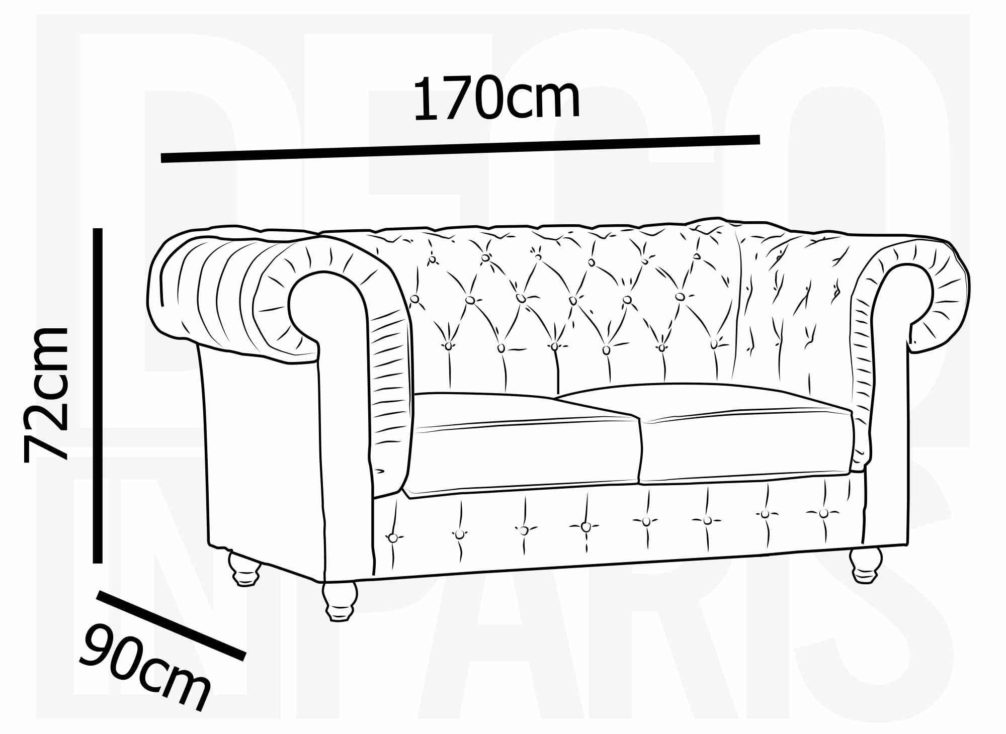 2-Sitzer-Chesterfield-Sofa aus beigem Samt - WILSTON