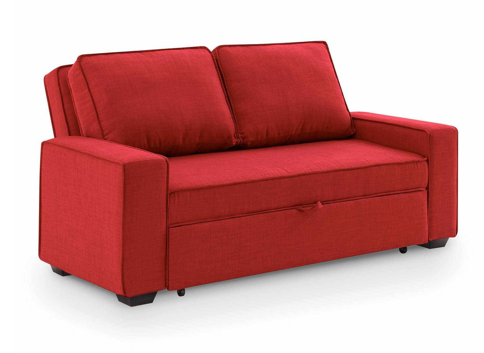 JAMES 3-Sitzer-Schlafsofa aus rotem Stoff