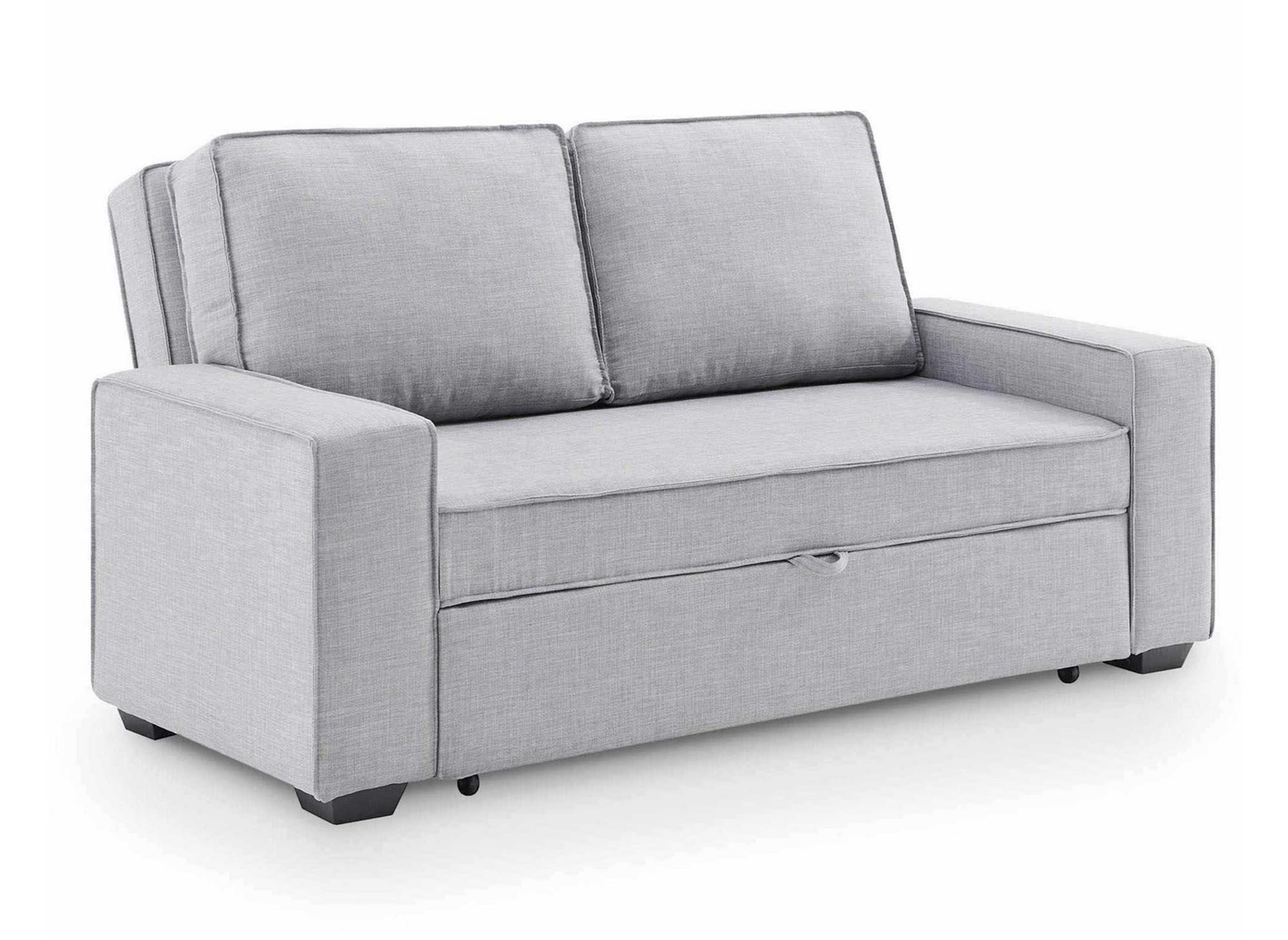JAMES 3-Sitzer-Schlafsofa aus hellgrauem Stoff