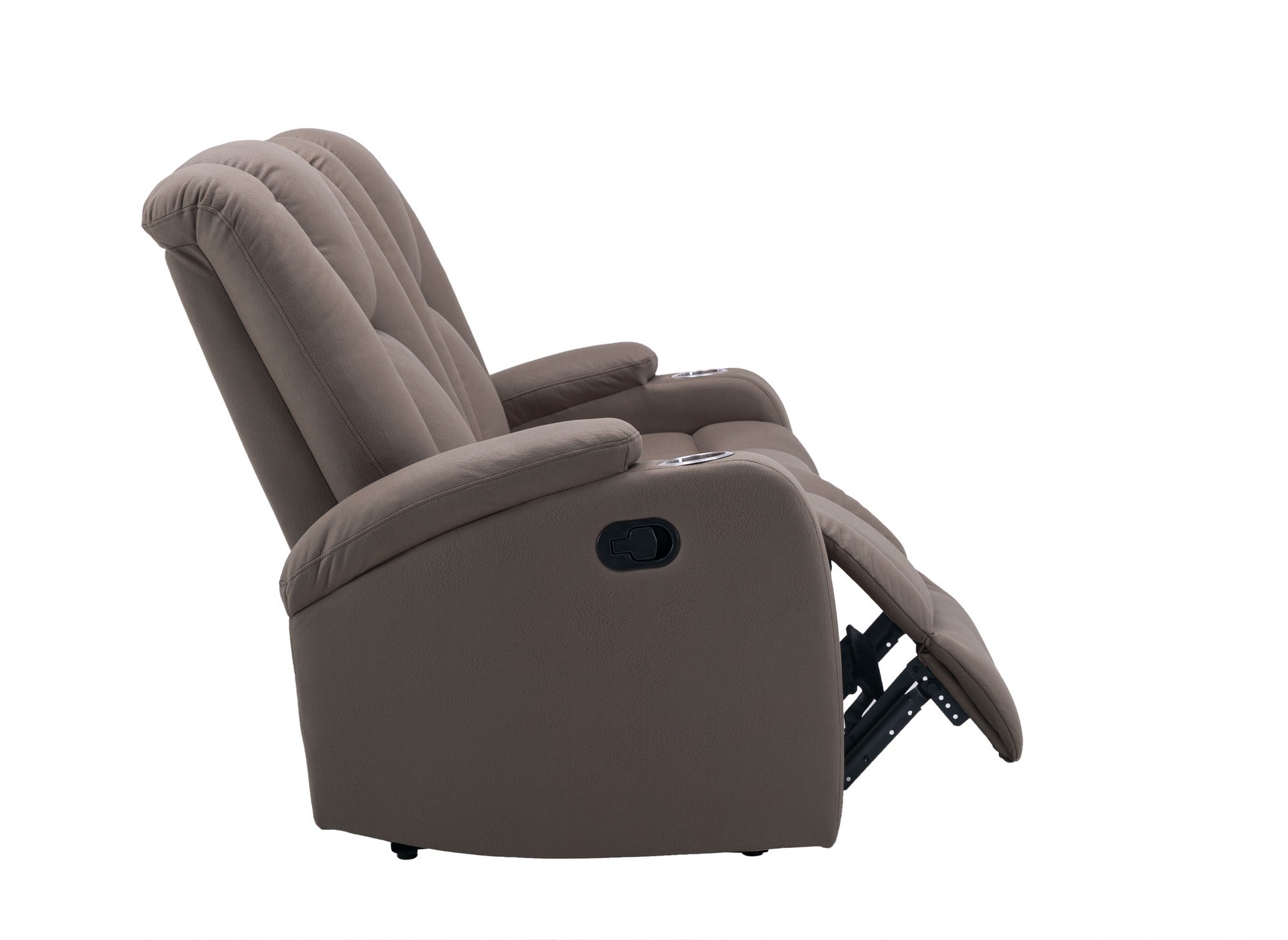 CLARENCE 2-Sitzer-Relaxsofa aus braunem Mikrofaserstoff