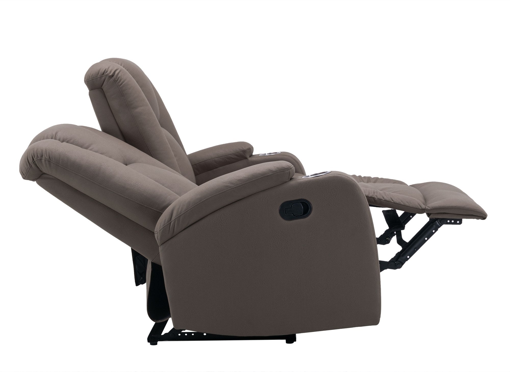 CLARENCE 2-Sitzer-Relaxsofa aus braunem Mikrofaserstoff