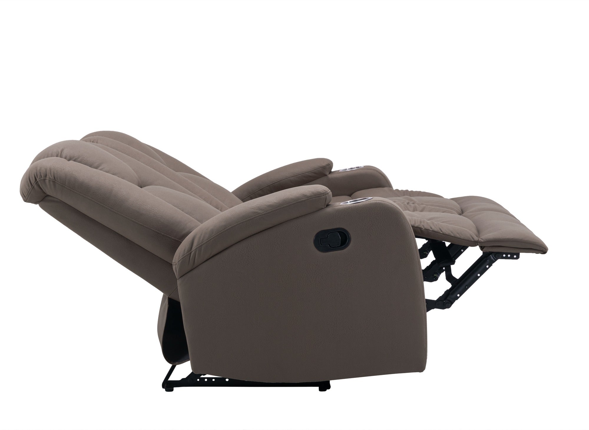 CLARENCE 2-Sitzer-Relaxsofa aus braunem Mikrofaserstoff