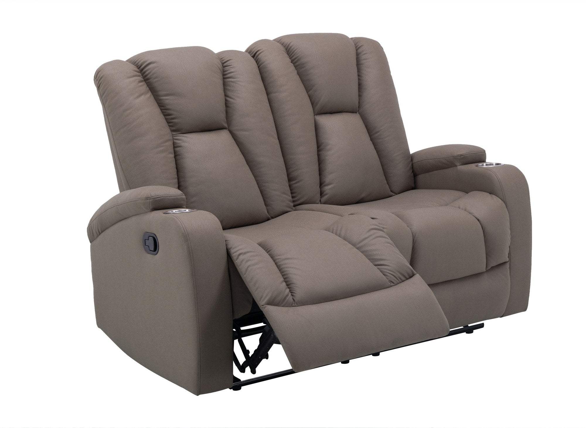 CLARENCE 2-Sitzer-Relaxsofa aus braunem Mikrofaserstoff