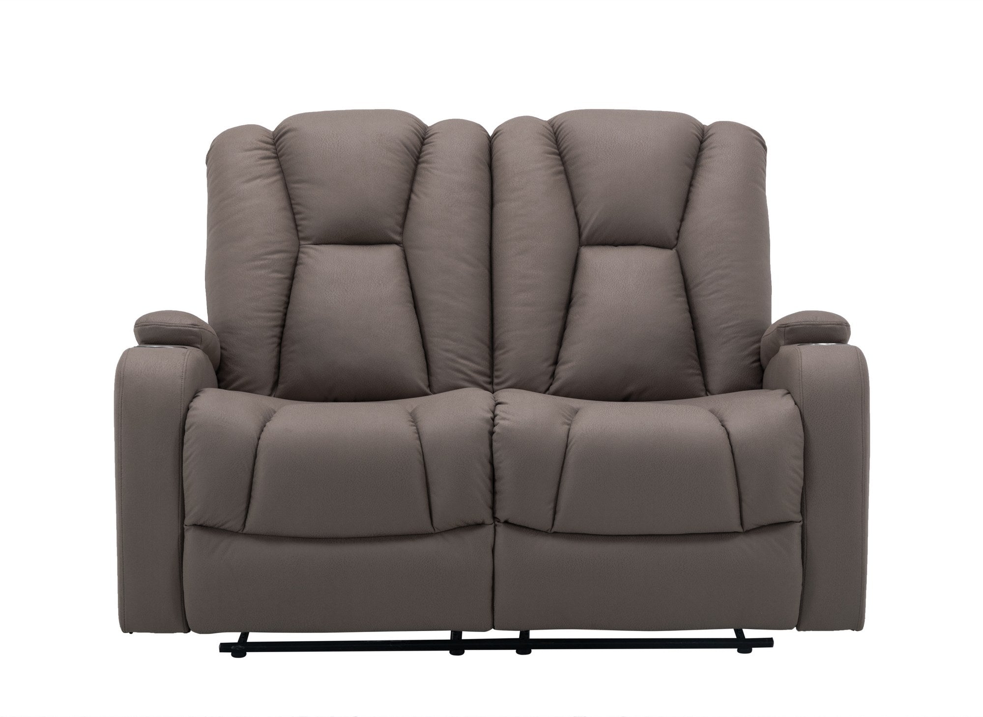 CLARENCE 2-Sitzer-Relaxsofa aus braunem Mikrofaserstoff