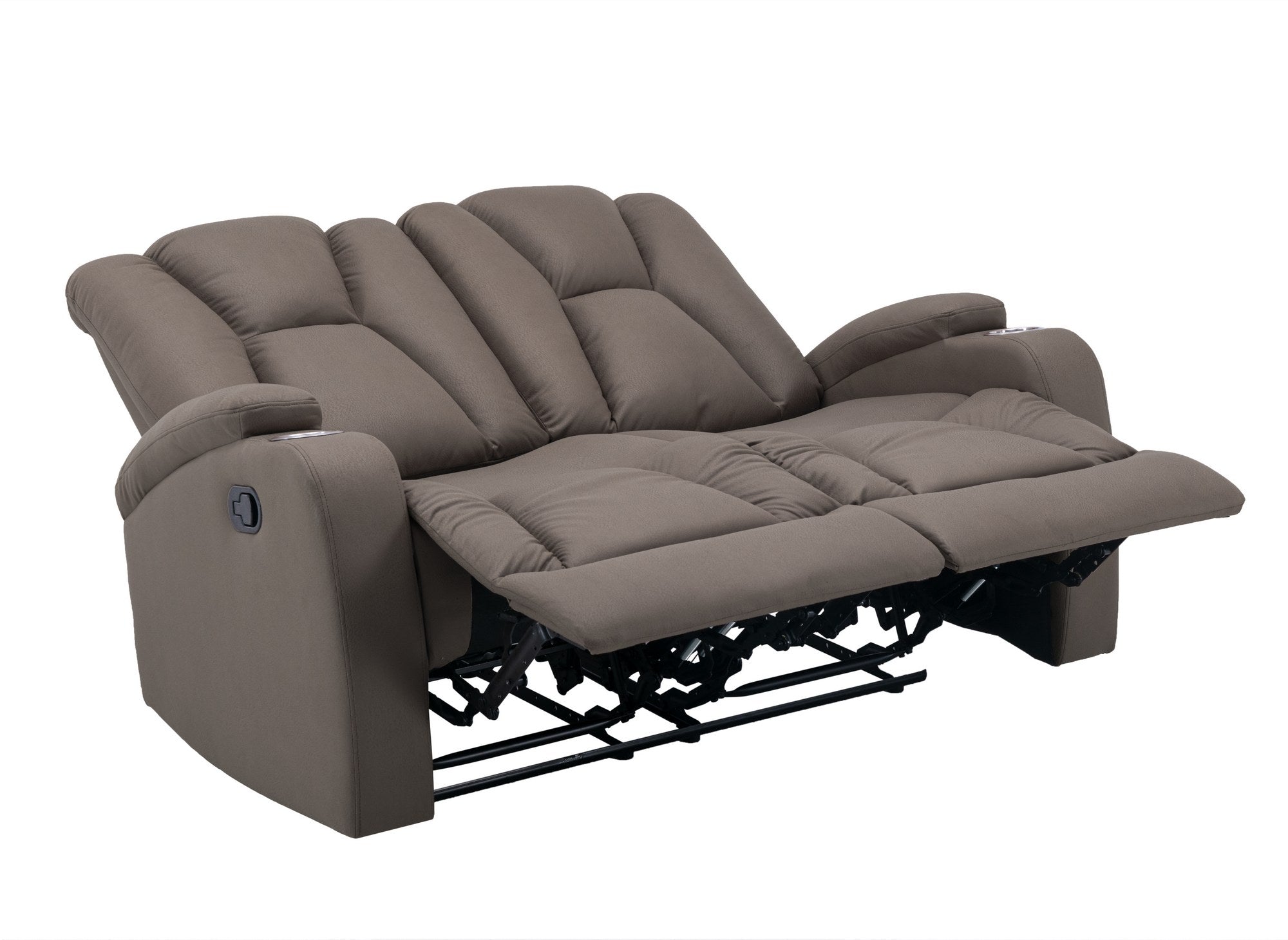 CLARENCE 2-Sitzer-Relaxsofa aus braunem Mikrofaserstoff