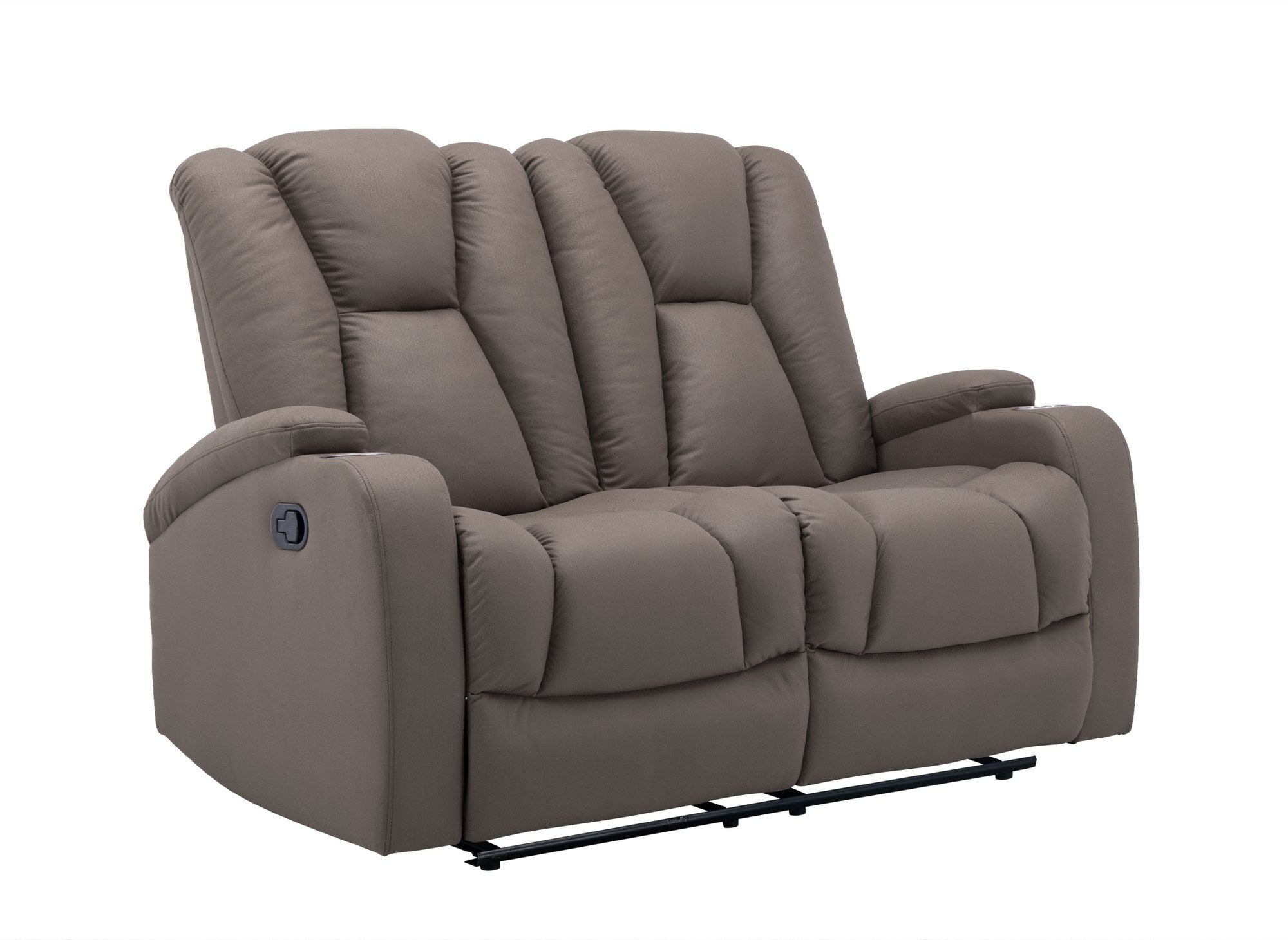 CLARENCE 2-Sitzer-Relaxsofa aus braunem Mikrofaserstoff
