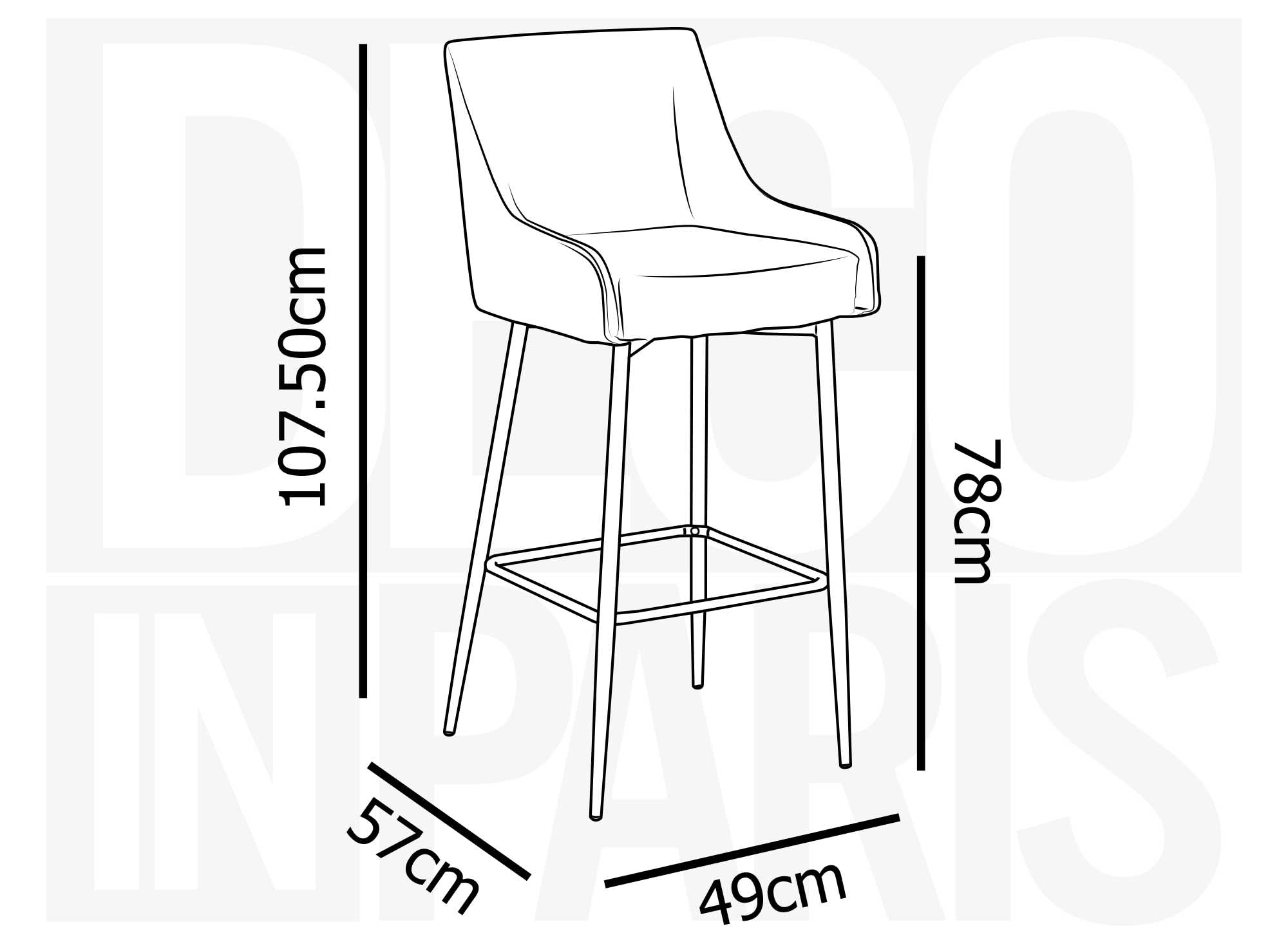 2er-Set LALYA Designer-Barhocker aus grauem Samt