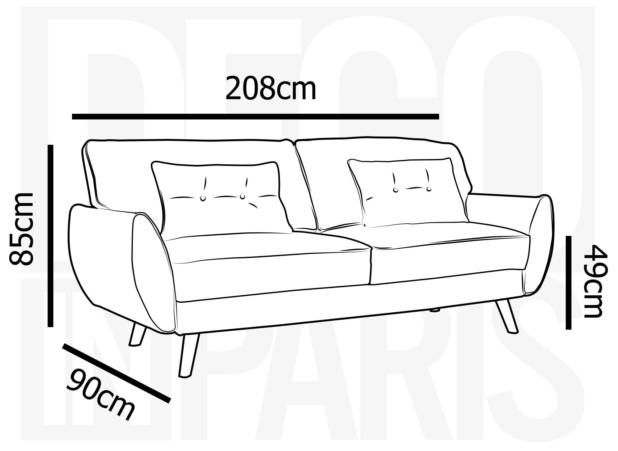 PANAMA beiges Stoffschlafsofa mit Holzbeinen