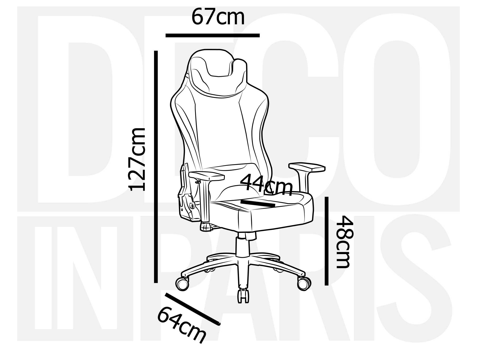 EVALD Gaming-Bürostuhl aus Kunstleder in Schwarz und Rot