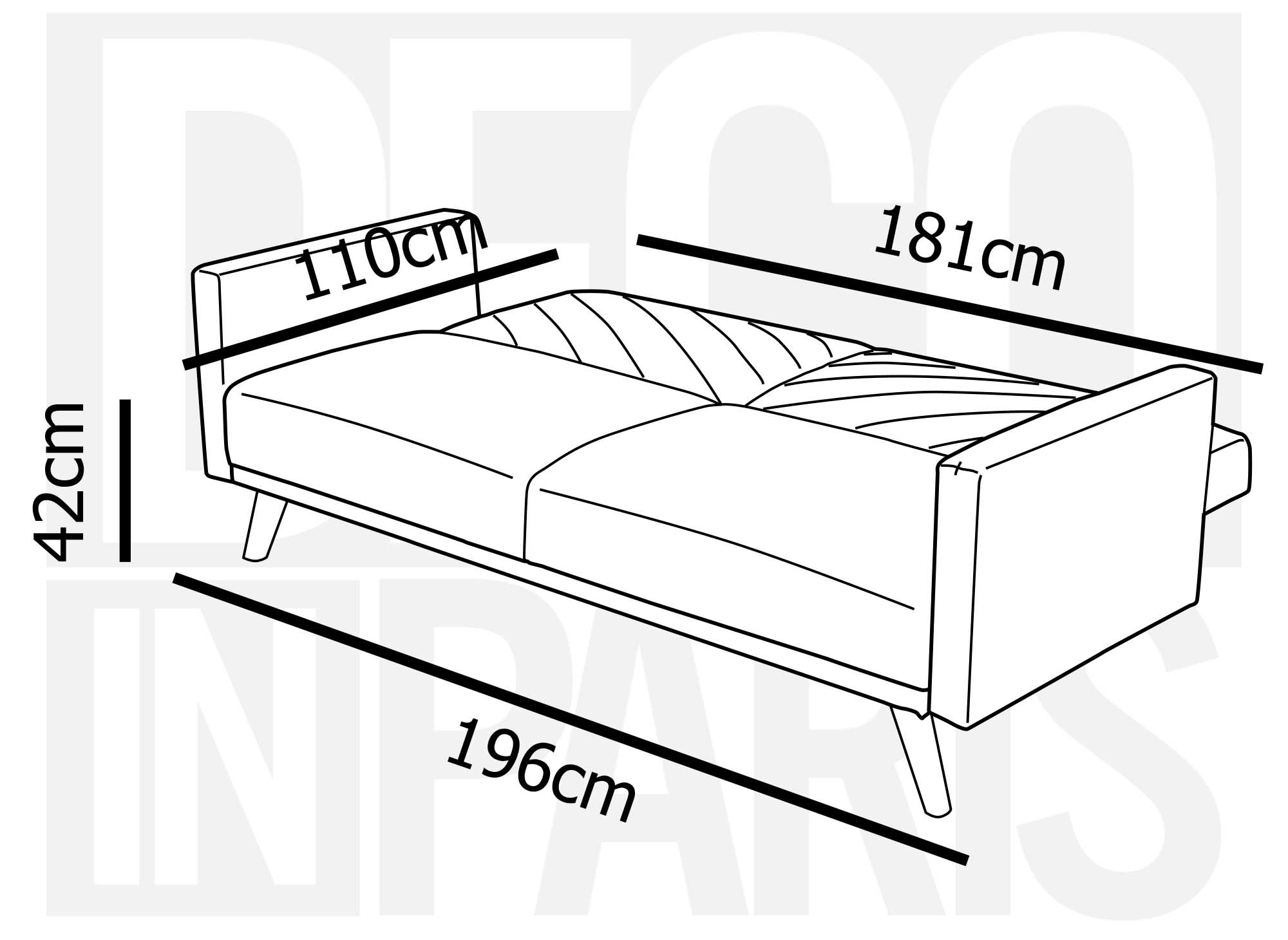 BALDER Skandinavisches 3-Sitzer-Sofa aus beigem Stoff